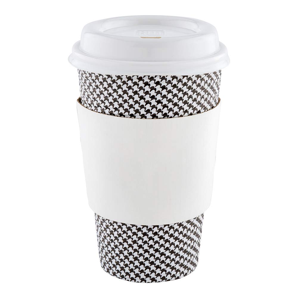 Restpresso 5.1 x 2.8 Inch Disposable Coffee Cup Sleeves - 1000 Pack Corrugated White Paper Hot Cup Sleeves for Secure Grip & Heat Protection - Perfect for Coffee Shops, Restaurants, and Takeout Services