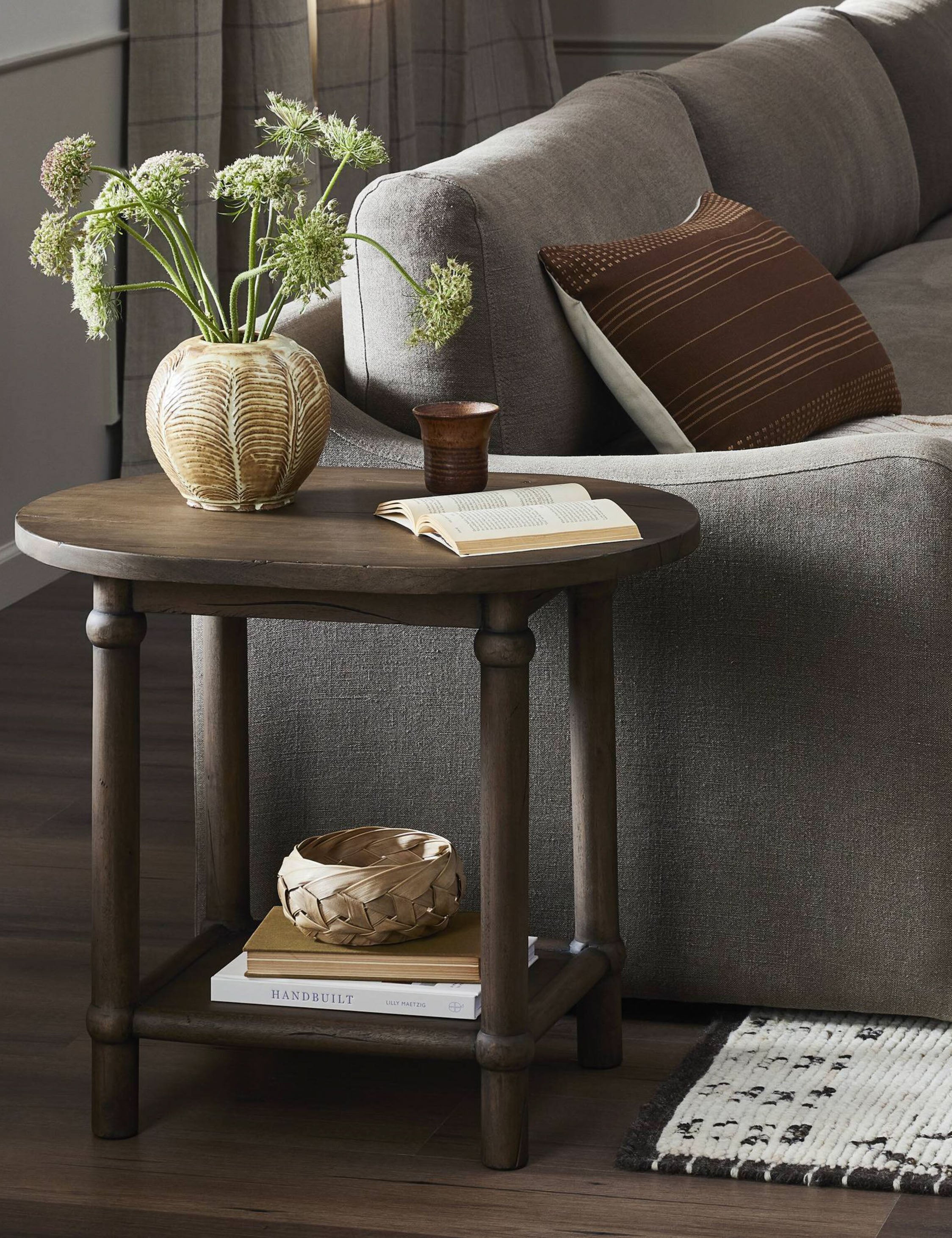 Charnes Side Table by Amber Lewis x Four Hands - Modern Wood Nightstand for Bedroom, Living Room, or Office - Stylish End Table with Storage Shelf