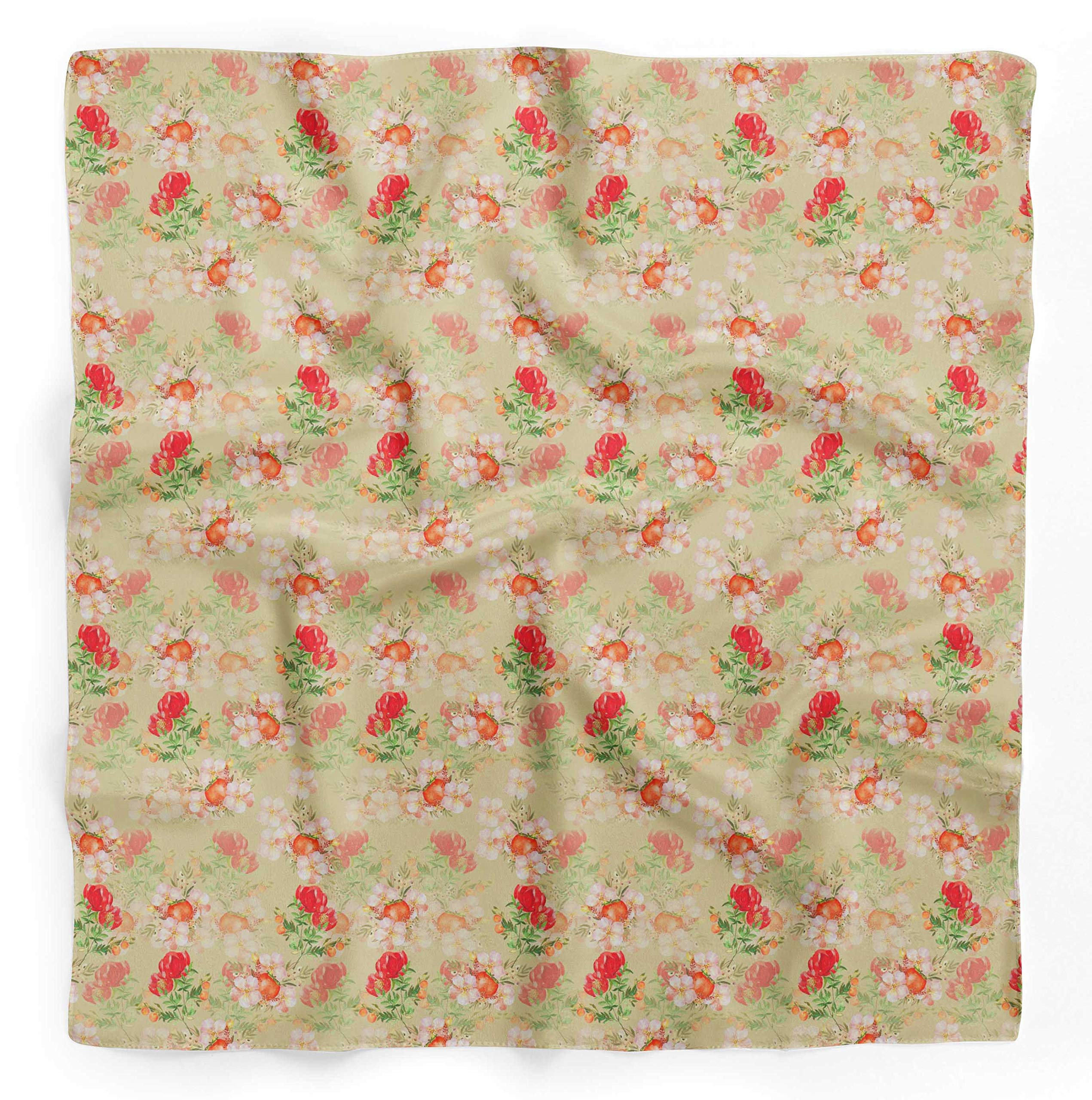 Bimba Printed Pure Silk Scarf - Women's Fashion Hair Wrap, Neck Scarf & Head Bandana for Everyday Style, Travel & Special Occasions
