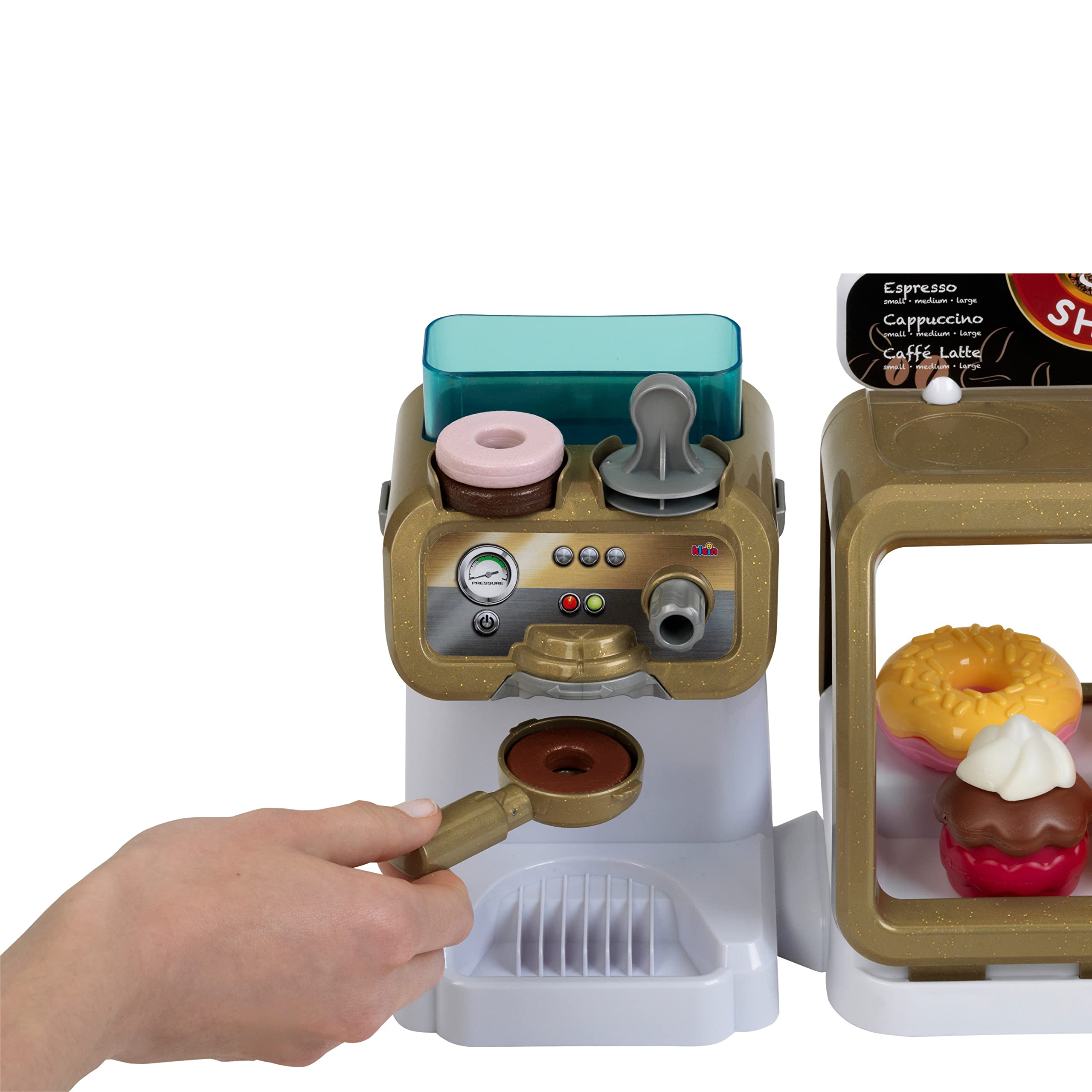 Theo Klein Pretend Play Coffee Shop Set - Kids Toy Barista Espresso Machine & Accessories for Imaginative Play - Perfect for Birthday Gifts & Role Play Games (Cafe, Kitchen, Home)