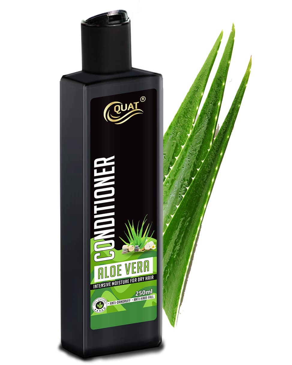 QUAT Aloe Vera Hair Conditioner - Nourishing & Repairing Treatment for Long, Damaged Hair - Adds Shine & Softness - 250ml Bottle - Perfect for Daily Hair Care & Salon-Quality Results at Home