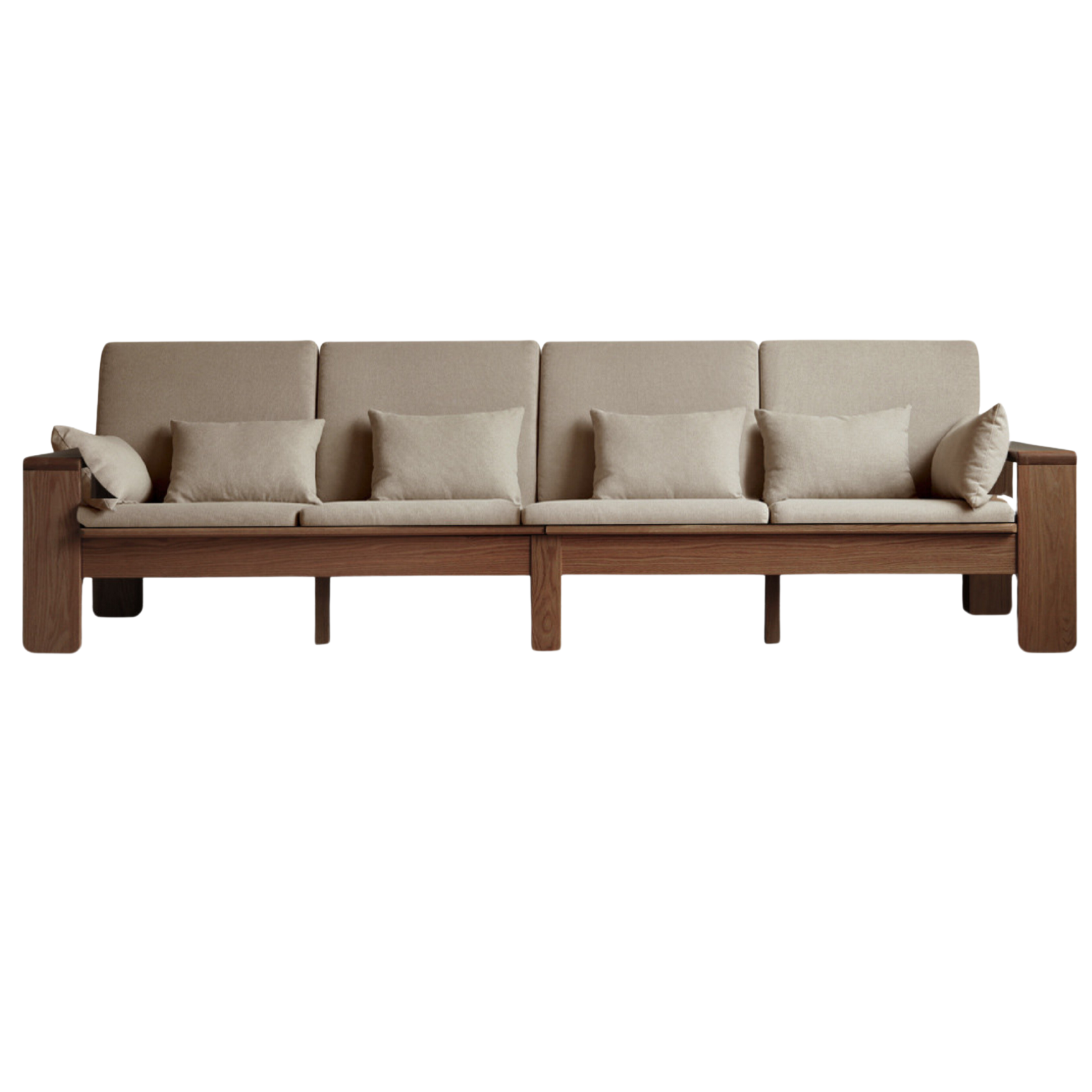 125.9х30.7х36.2 inch / 320х78.5х92сm / Walnut color / smoked chestnut brown four-seater