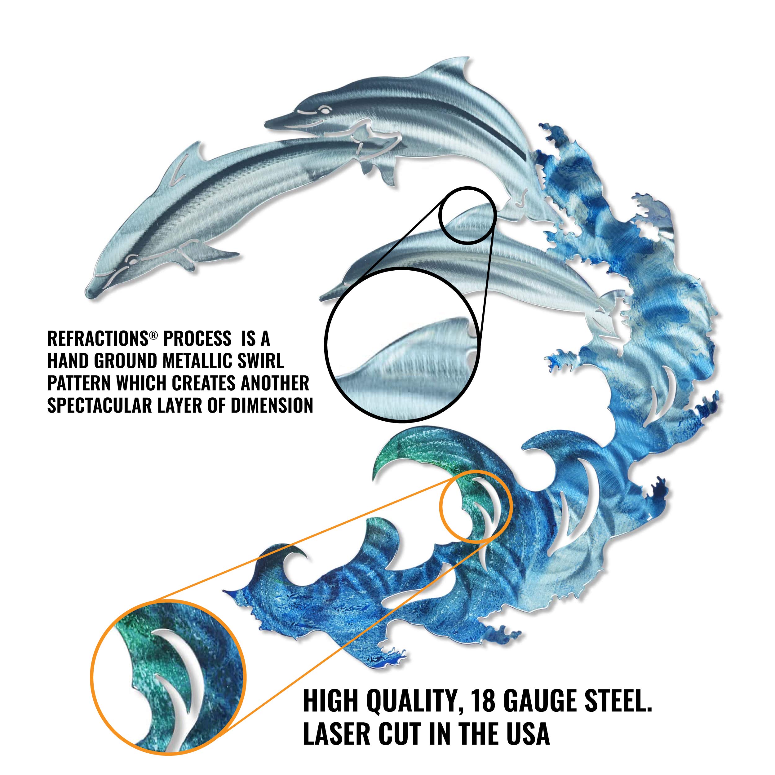 Next Innovations 3D Dolphin Metal Wall Art - 20