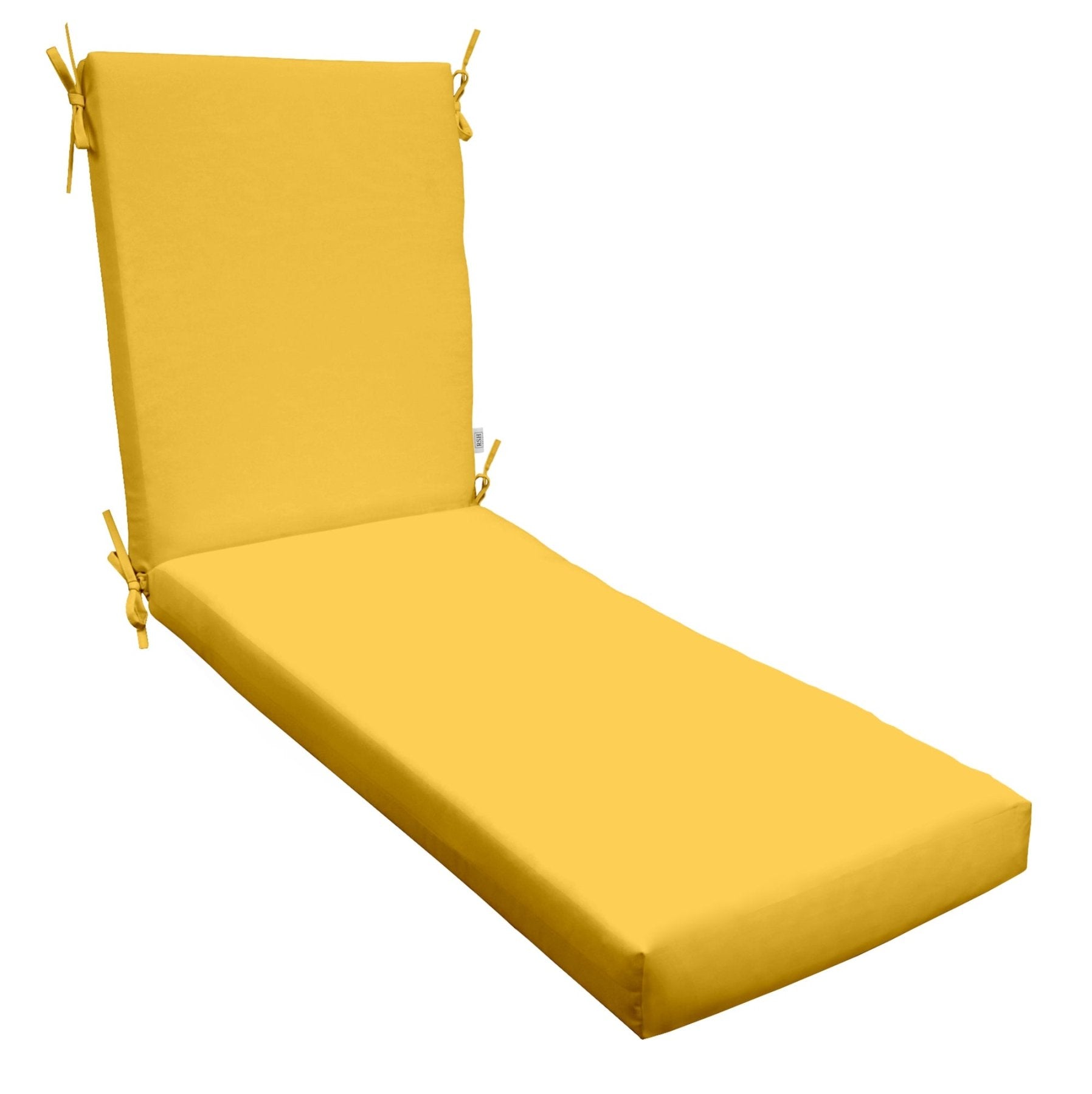 Sunbrella Canvas Yellow 2-Piece Foam Chaise Lounge Chair Cushion Set - Waterproof & UV Resistant Outdoor Patio Furniture Cushions for Poolside, Deck, and Garden Relaxation