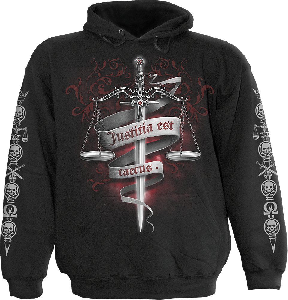 Spiral Men's BLIND JUSTICE Black Hoody - Stylish Streetwear for Casual Outings and Urban Fashion