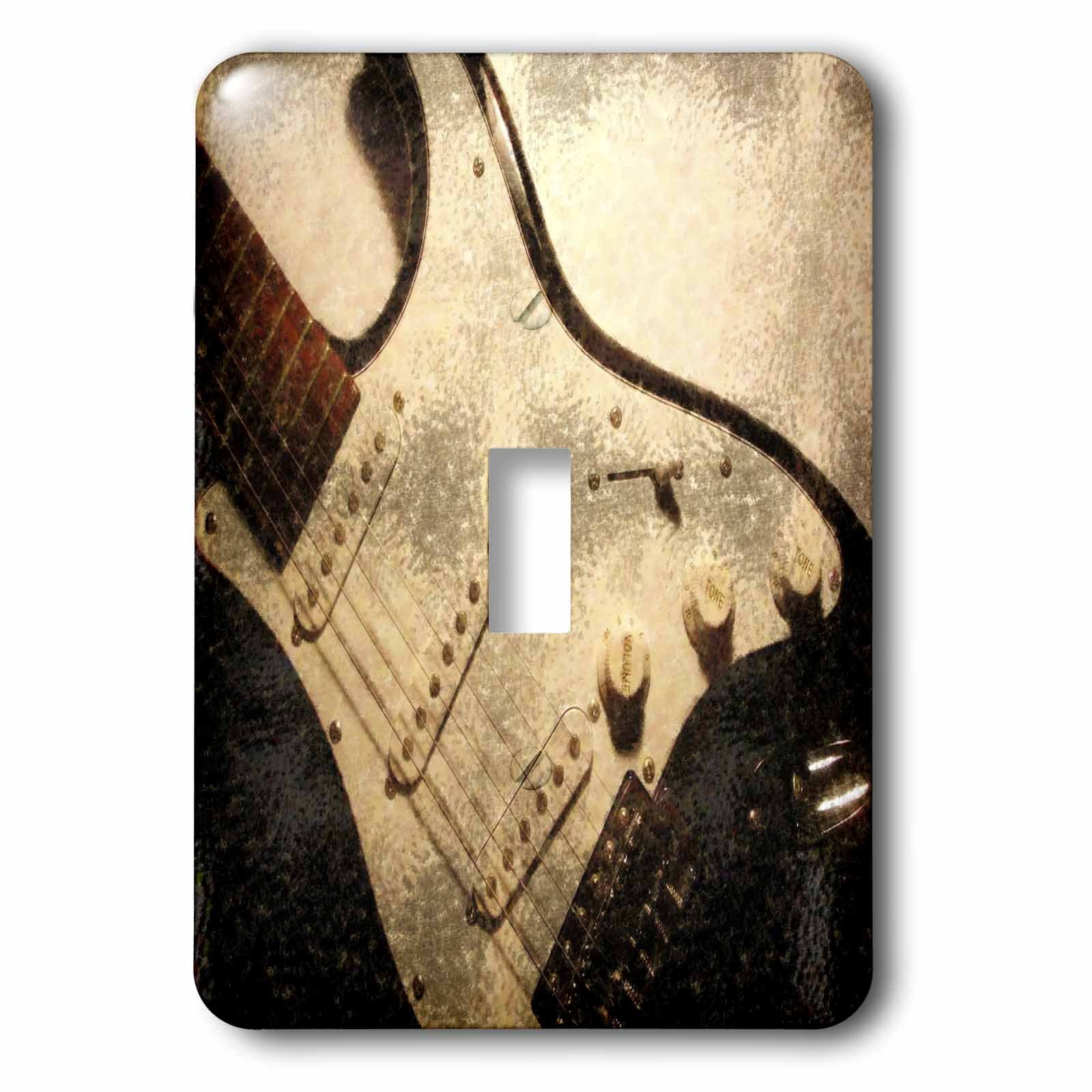 3dRose LLC lsp_60674_1 Vintage Electric Guitar Art Print - Abstract Single Toggle Switch Wall Decor for Music Lovers, Bedroom & Studio