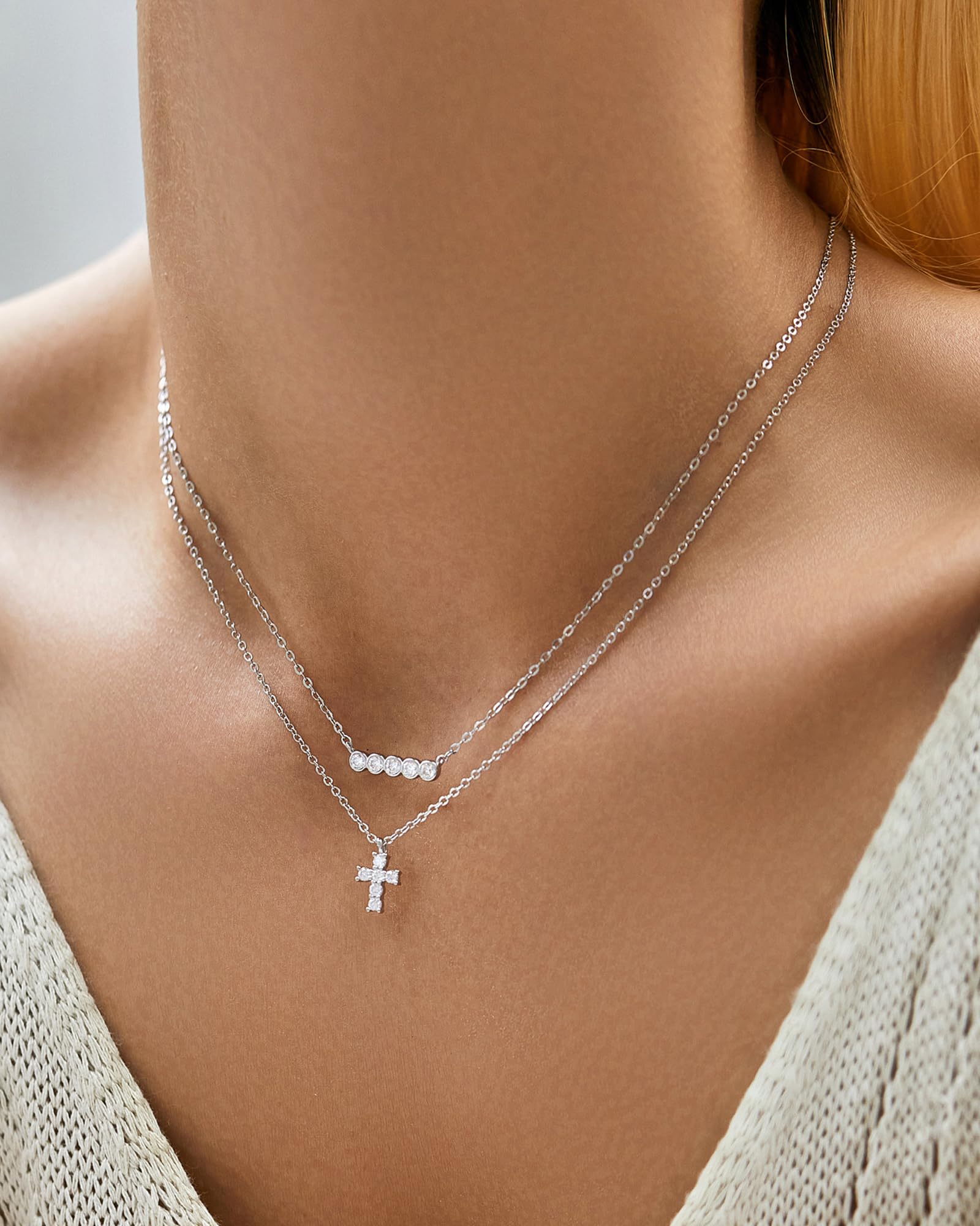 925 Sterling Silver Tiny Cross Pendant Necklace for Women - Delicate Religious Jewelry Gift for Mom, Birthday, Baptism & Everyday Wear