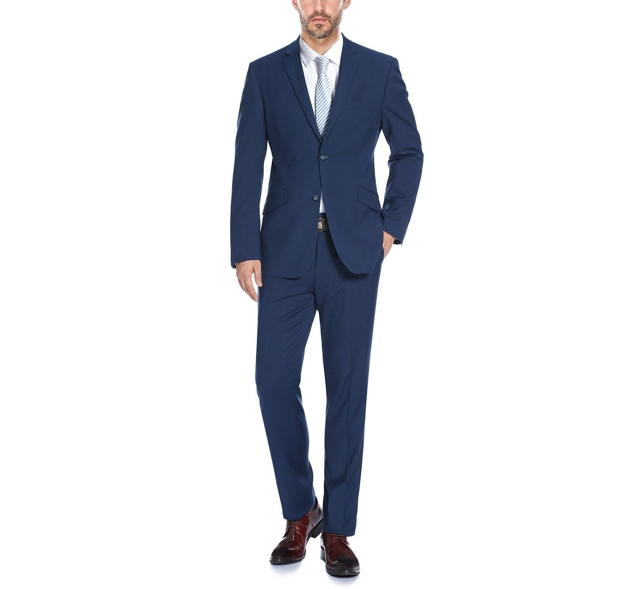 Alessandro Vitello by Renoir Slim Fit Solid Notch Lapel 2 Piece Suit 2110 19 | Premium Men's Business Formal Wear | Perfect for Weddings, Office & Special Occasions