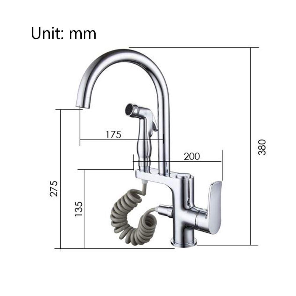 High-Quality Pull-Out Sprayer Kitchen Faucet with Hot & Cold Mixing - 360° Rotating Retractable Spray Gun for Modern Sink | Perfect for Cooking, Washing Dishes & Cleaning Vegetables