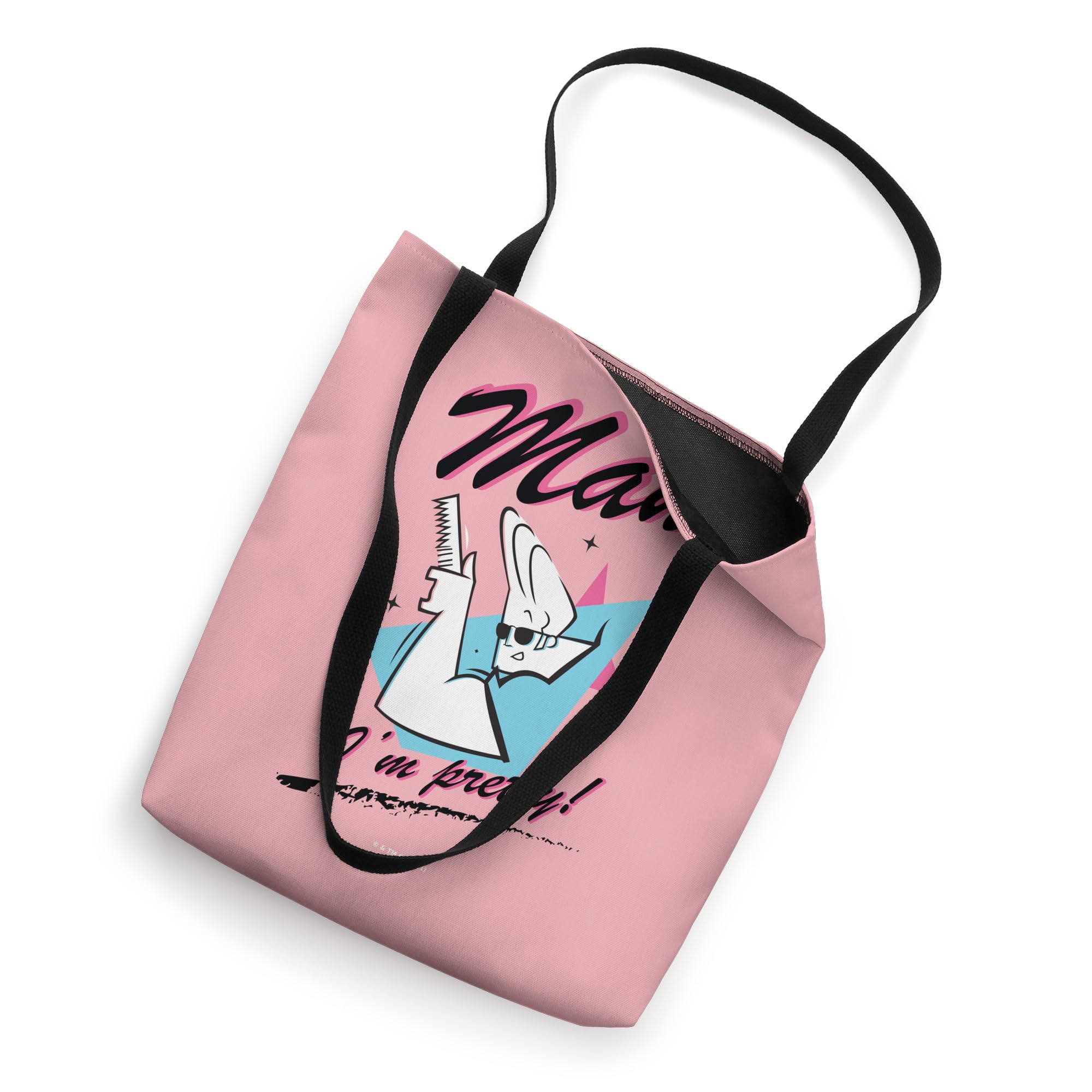 Johnny Bravo 'Man I'm Pretty' Tote Bag - Funny Cartoon Tote Bag for Women & Men - Durable Cotton Shopping Bag for Groceries, Beach, Work & School