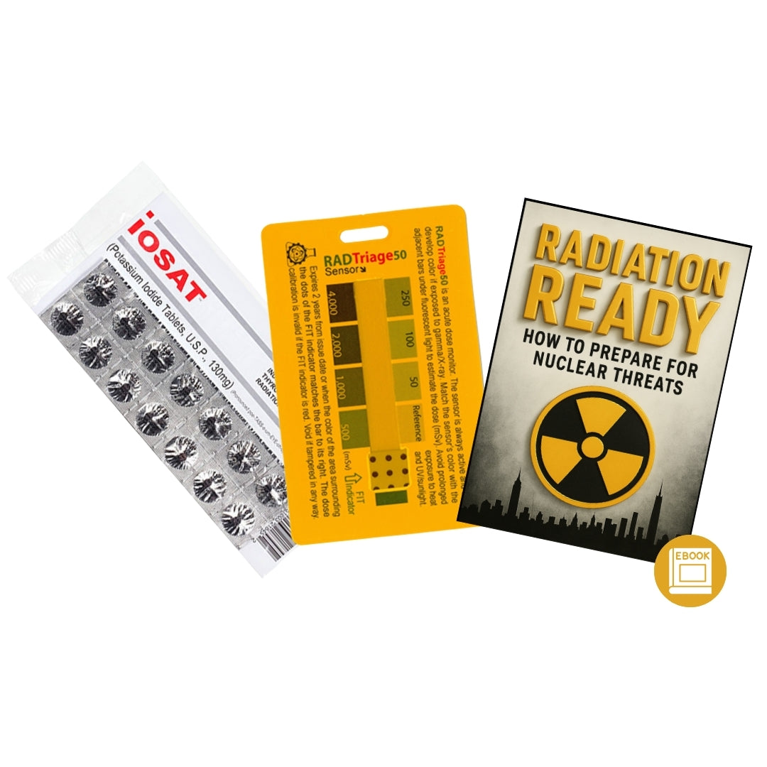 Best Radiation Protection Kit - Potassium Iodide Pills, Geiger Counter Detector & Emergency Preparedness eBook | Nuclear Safety, Survival Gear for Home & Outdoor Use