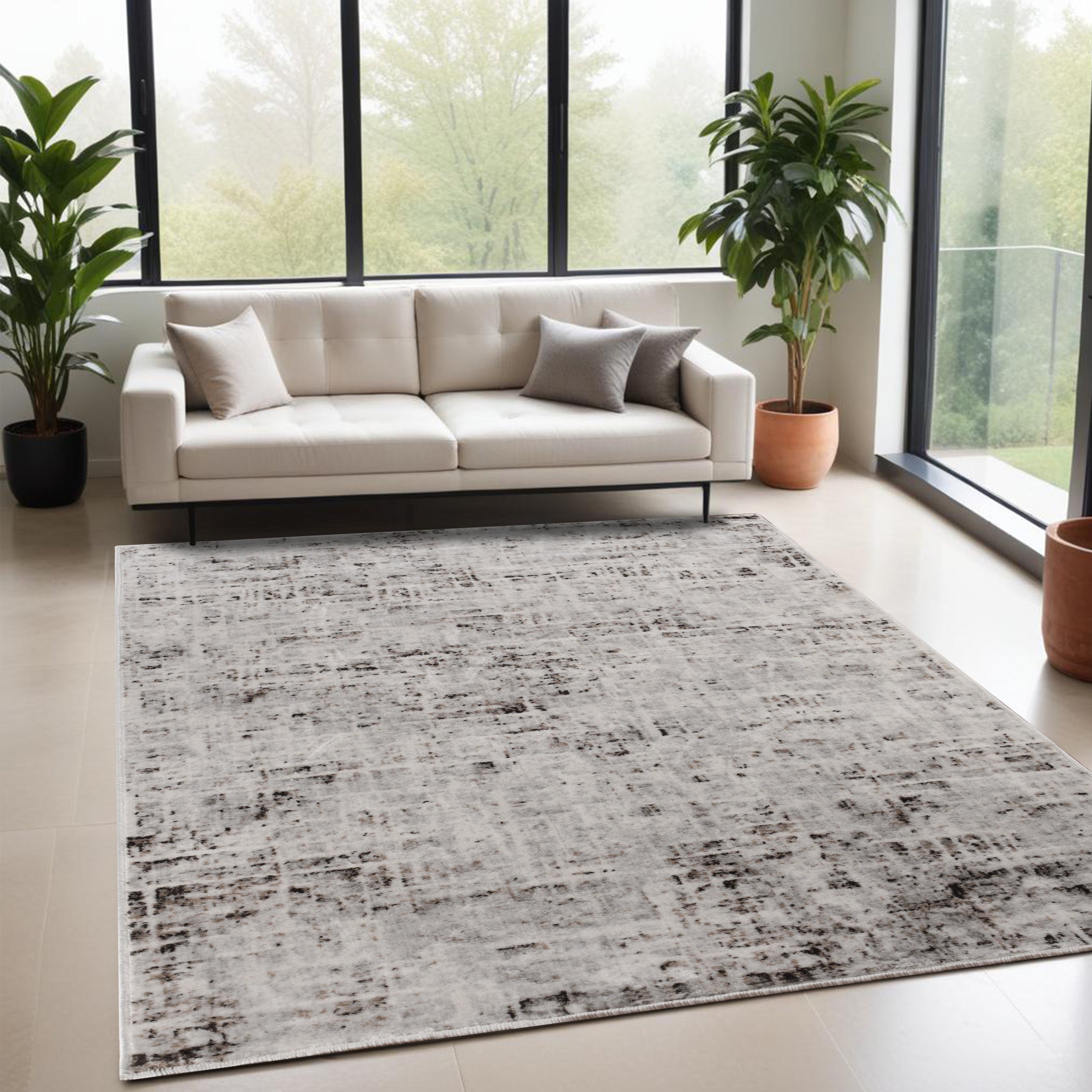 Stylish Acer Distressed Contemporary Abstract Modern Indoor Area Rug or Runner - Perfect for Living Room, Bedroom, and Home Decor