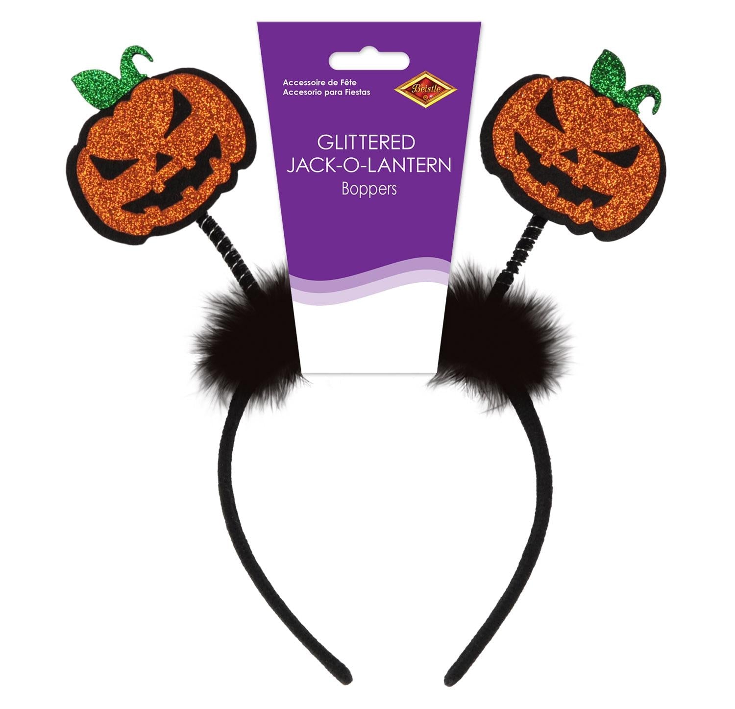 12 Pack Beistle Halloween Glittered Jack O' Lantern Boppers - Party Decorations for Halloween, Trick or Treat, Costume Parties & Home Decor