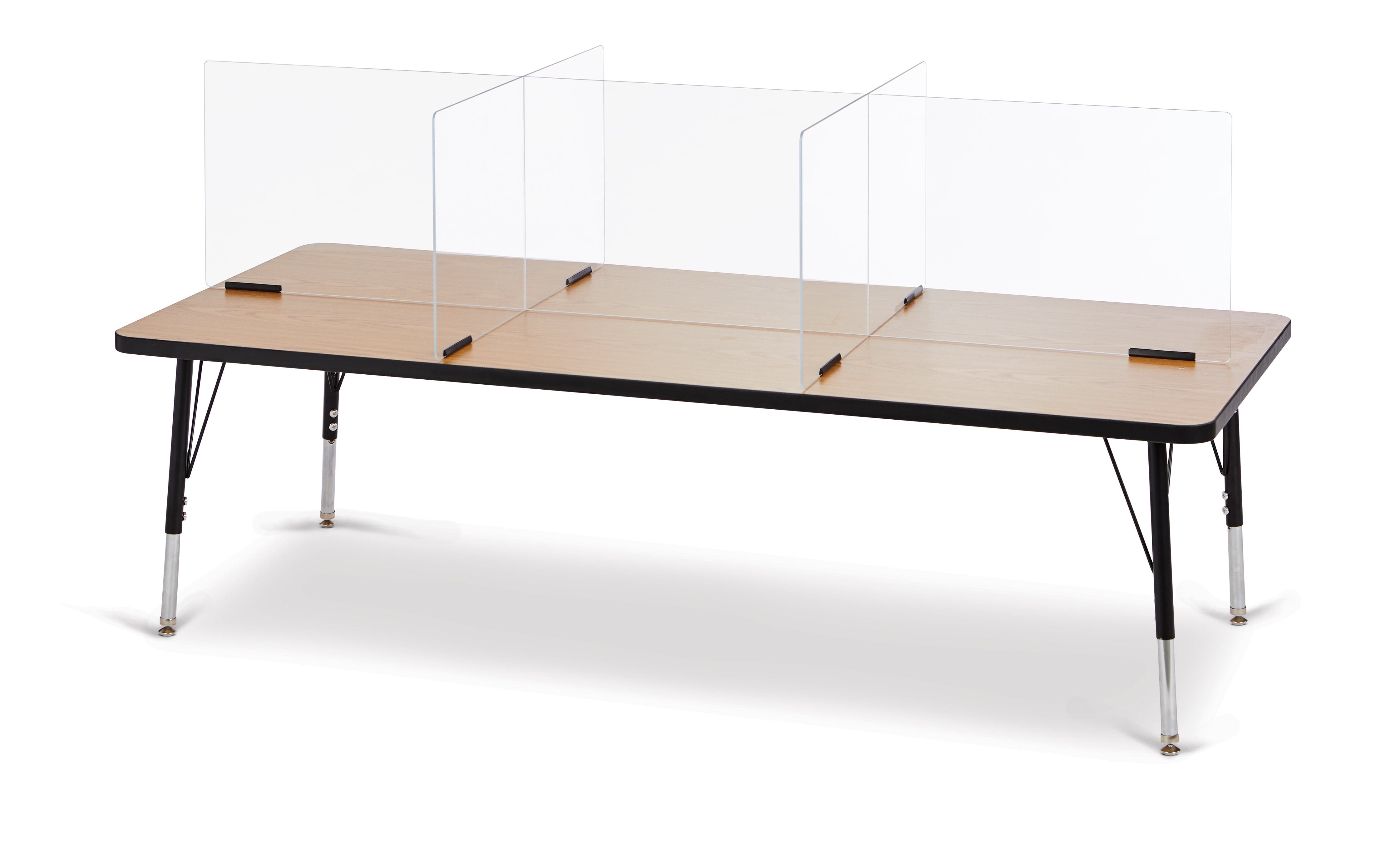 Clear Acrylic Table Divider - 6 Station Office Partition, 70.5