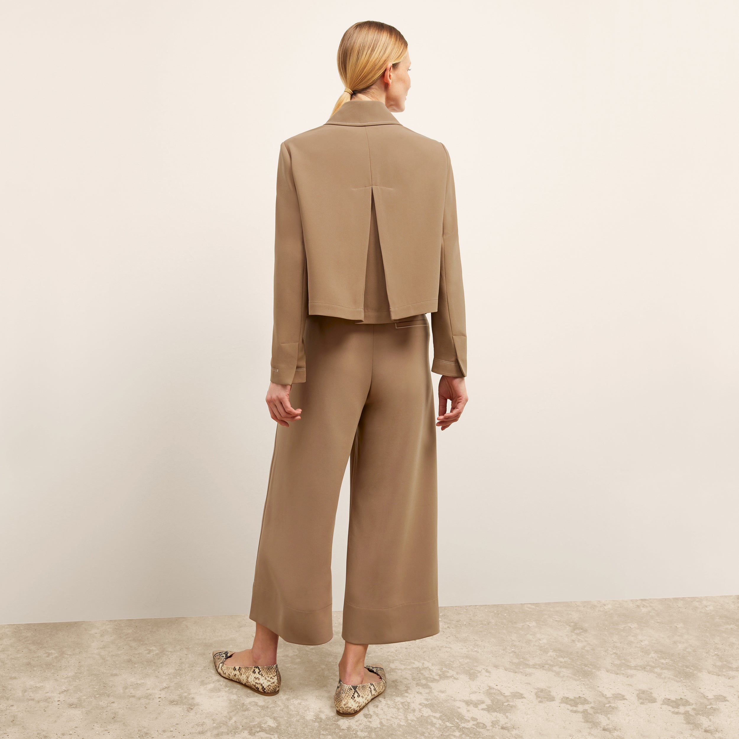 Elena Travel Culotte Pants - Everyday Comfort in Soft Crepe Fabric with Light Saddle Color | Perfect for Work, Travel & Casual Wear