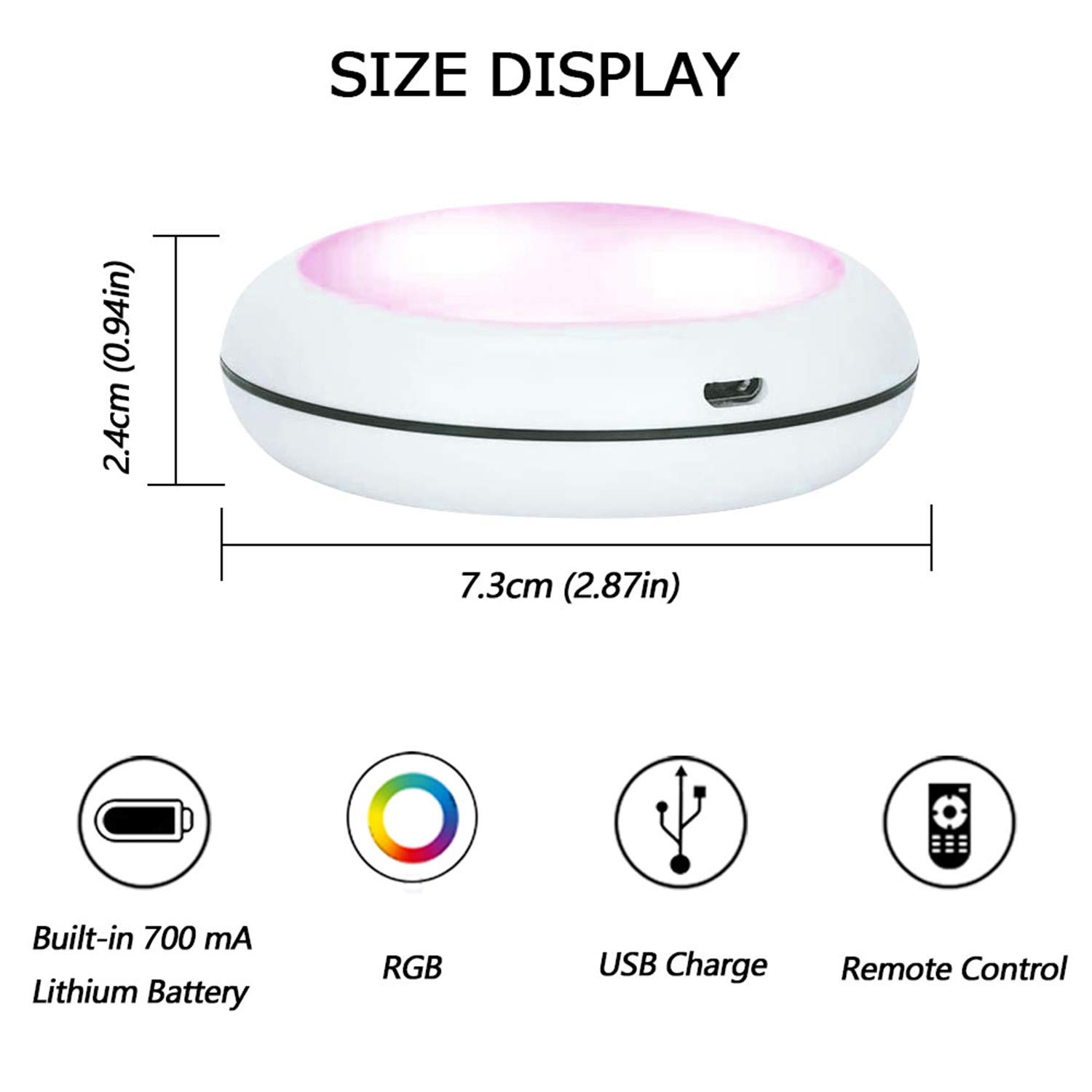Rechargeable RGB LED Puck Lights with Remote - 6 Pack Dimmable Under Cabinet Lights for Kitchen, Bookcase, Showcase, Pantry | Perfect for Home Decor, Accent Lighting & Nighttime Illumination