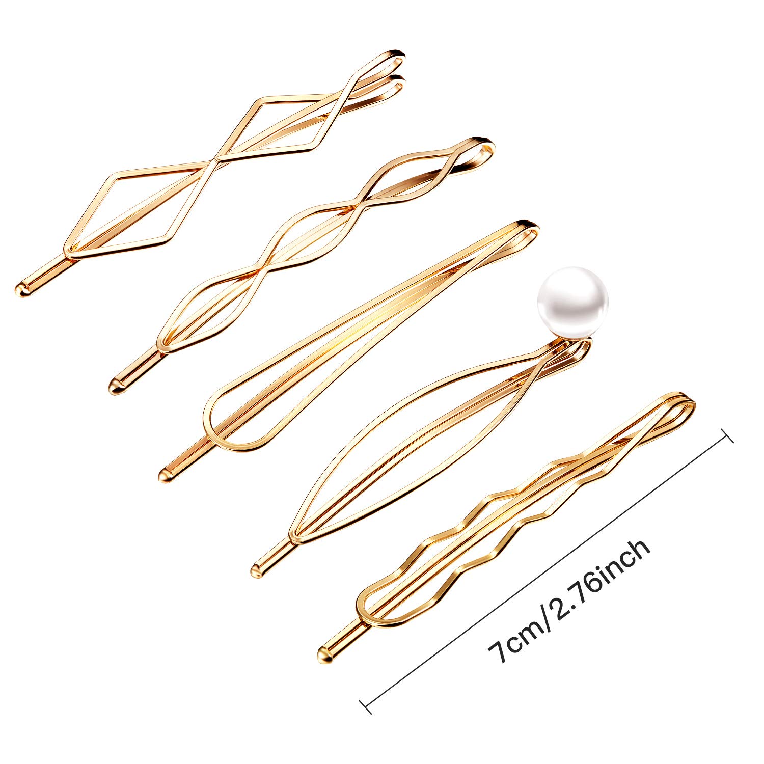 10pcs Geometric Metal Hair Clips & Barrettes for Women - Minimalist Hair Accessories for Wedding, Party & Daily Use (Gold)