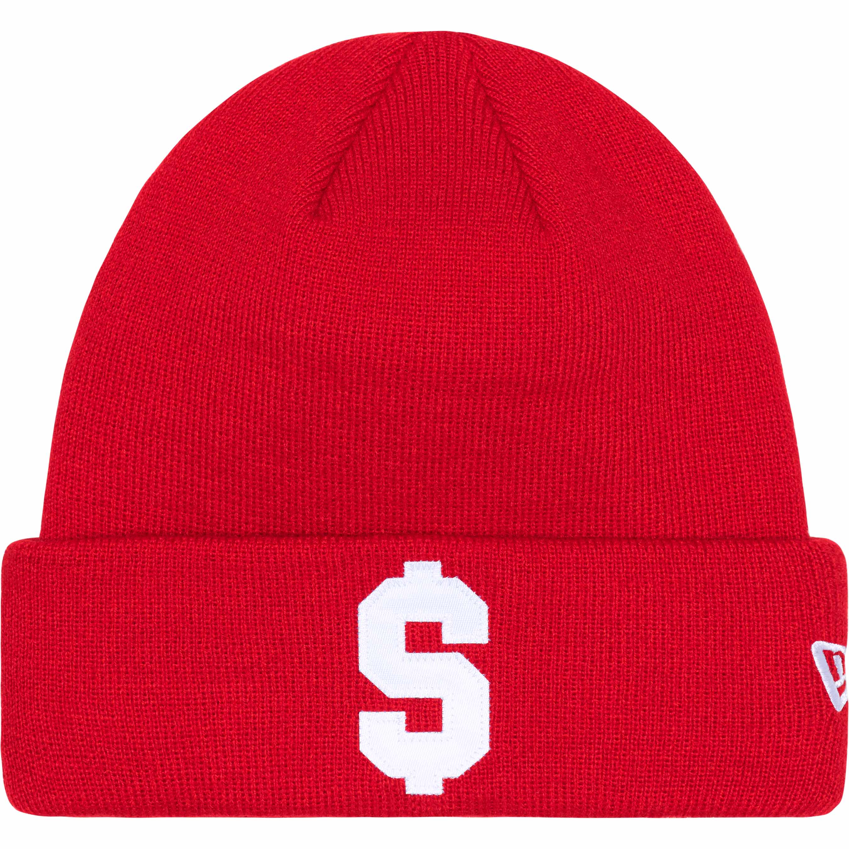 Supreme New Era® Logo Beanie - Red Winter Hat for Men & Women - Warm Knit Skull Cap for Cold Weather, Outdoor Activities & Streetwear Fashion