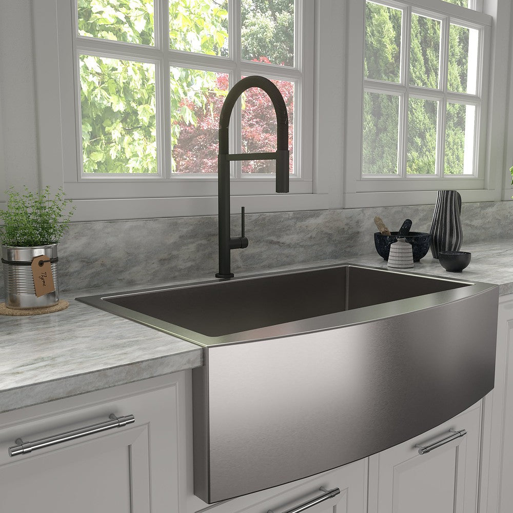 ZLINE Incline Pull Down Single Handle Matte Black Kitchen Faucet - Modern Design for Easy Cooking & Dishwashing | Perfect for Home Kitchens & Restaurants