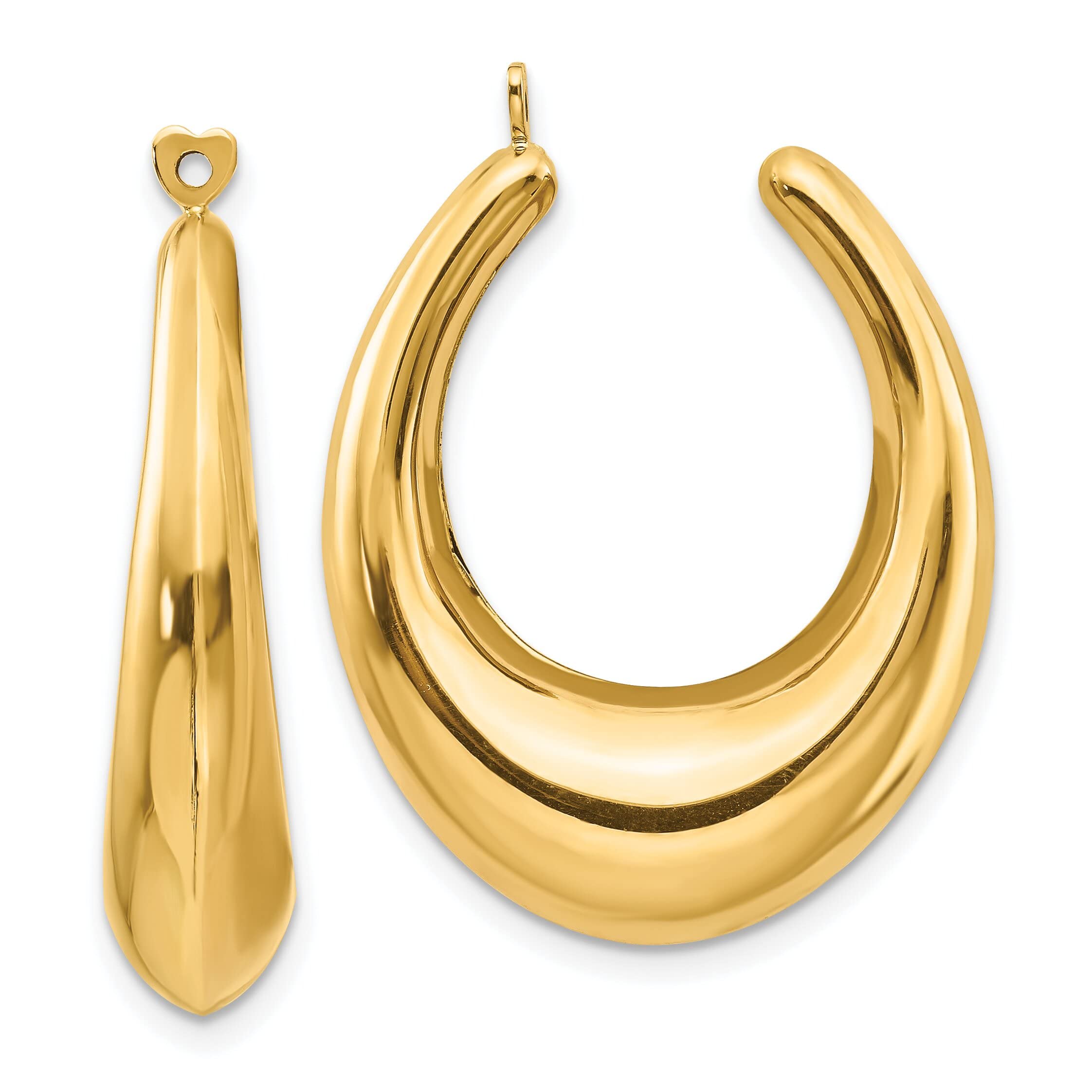 14K Yellow Gold Hoop Earring Jackets - Elegant Jewelry for Weddings, Parties & Special Occasions