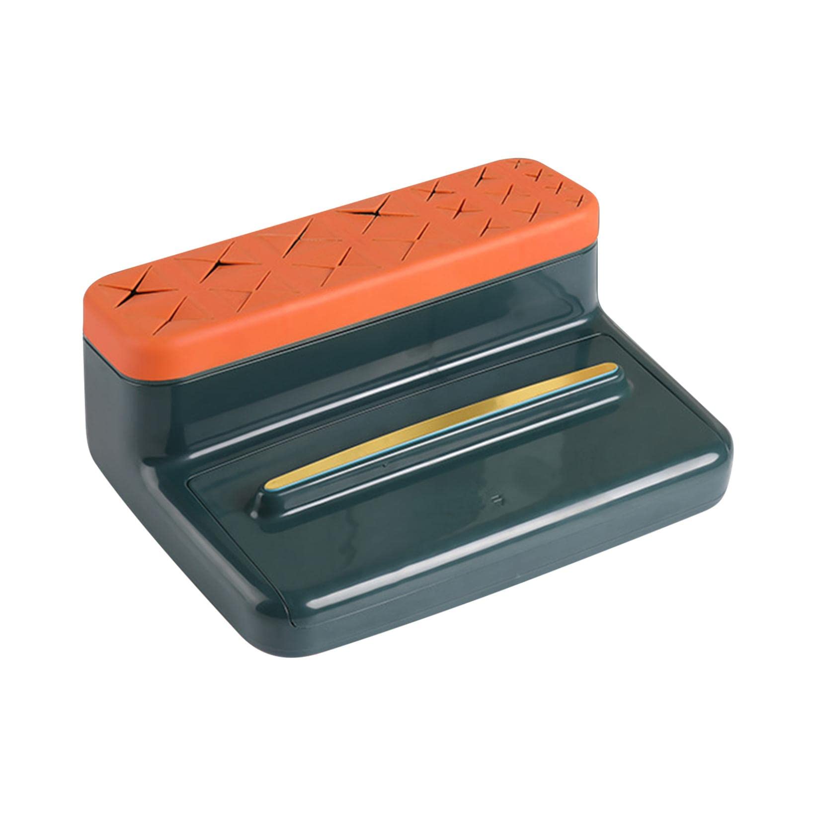 Makeup Storage Box - Beauty Organizer with Clamshell & Detachable Design, Silicone Compartment for Cosmetics | Perfect for Bedroom Vanity & Bathroom Counter (Green)