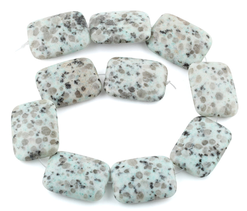 30x40MM Sesame Puffy Rectangular Gemstone Beads for Jewelry Making - DIY Bracelets, Necklaces & Craft Projects (Pack of 50)