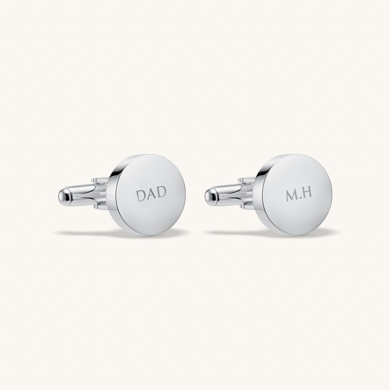 Custom Engraved Silver Cufflinks for Men - Elegant Wedding & Formal Event Accessories - Perfect Gift for Grooms, Best Men & Professionals