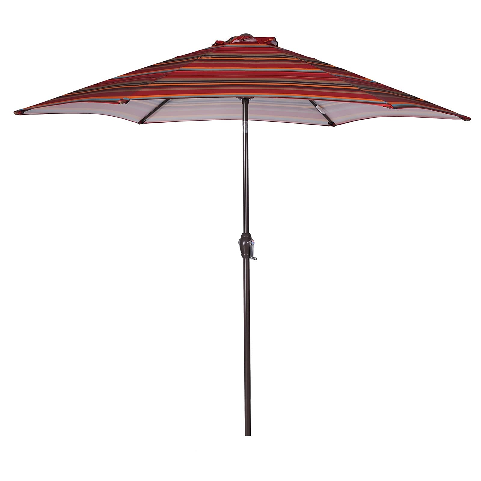GXP Outdoor Patio 8.6-Feet Market Table Umbrella with Push Button Tilt & Crank - Red Striped | Perfect for Poolside, Backyard, Restaurant & Outdoor Dining