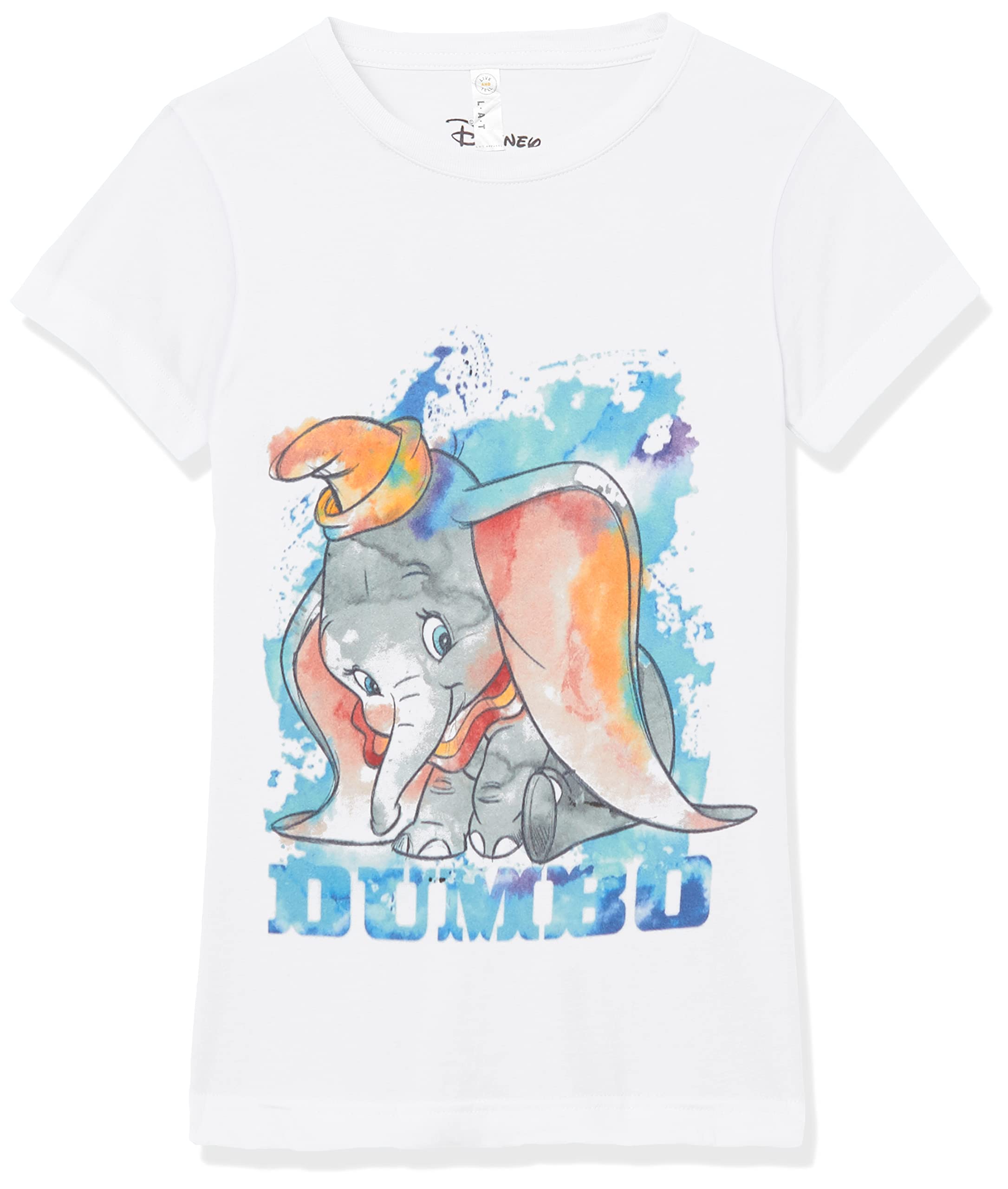 Girl's Watercolor Dumbo Graphic Tee - Cute Disney Cartoon T-Shirt for Kids | Perfect for School, Playdates & Disney Theme Parks