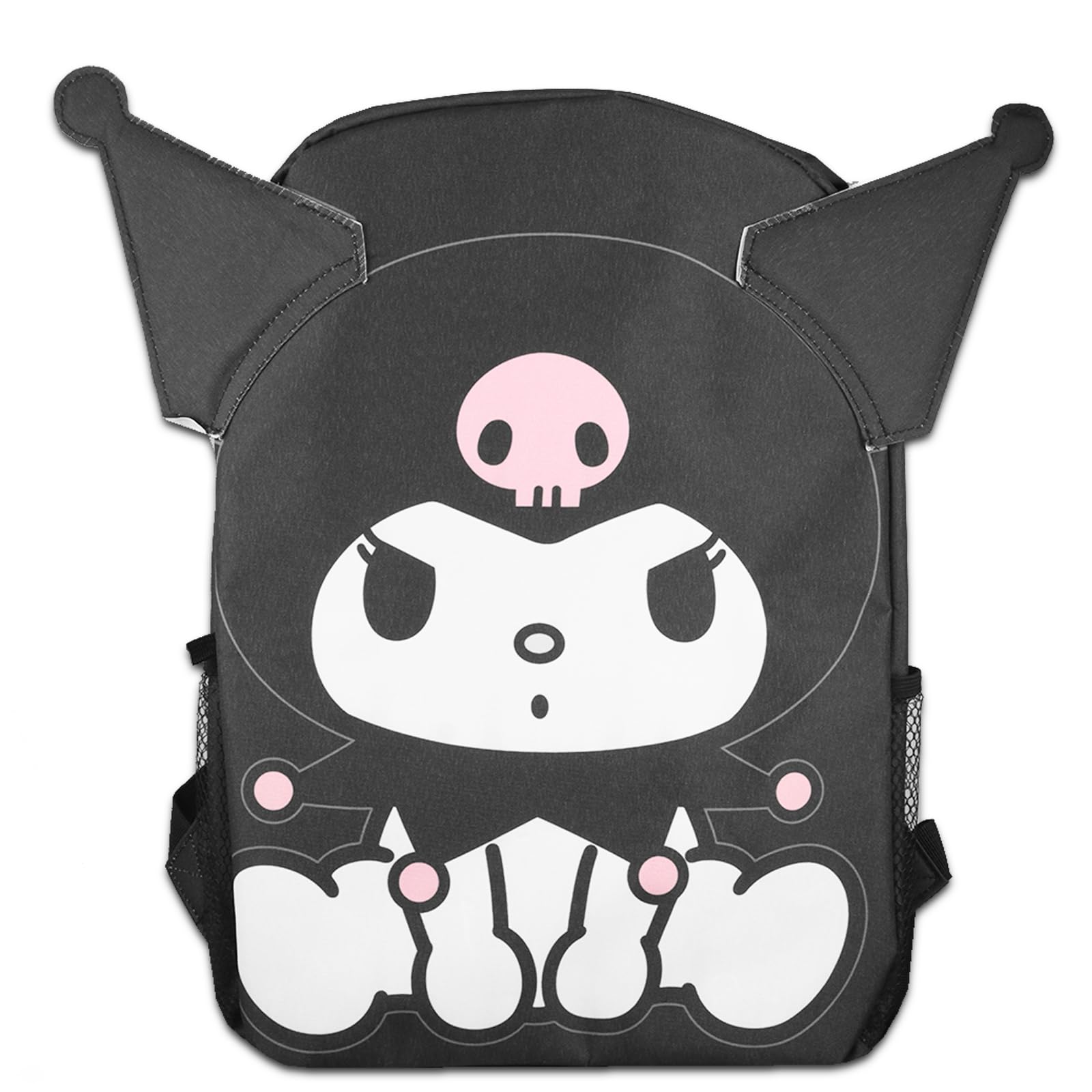 Kuromi Backpack for Girls 16 Inch - Cute Anime School Backpack with Hello Kitty Stickers & Accessories | Perfect for School, Travel, and Kawaii Fashion | Hello Kitty and Friends Collection