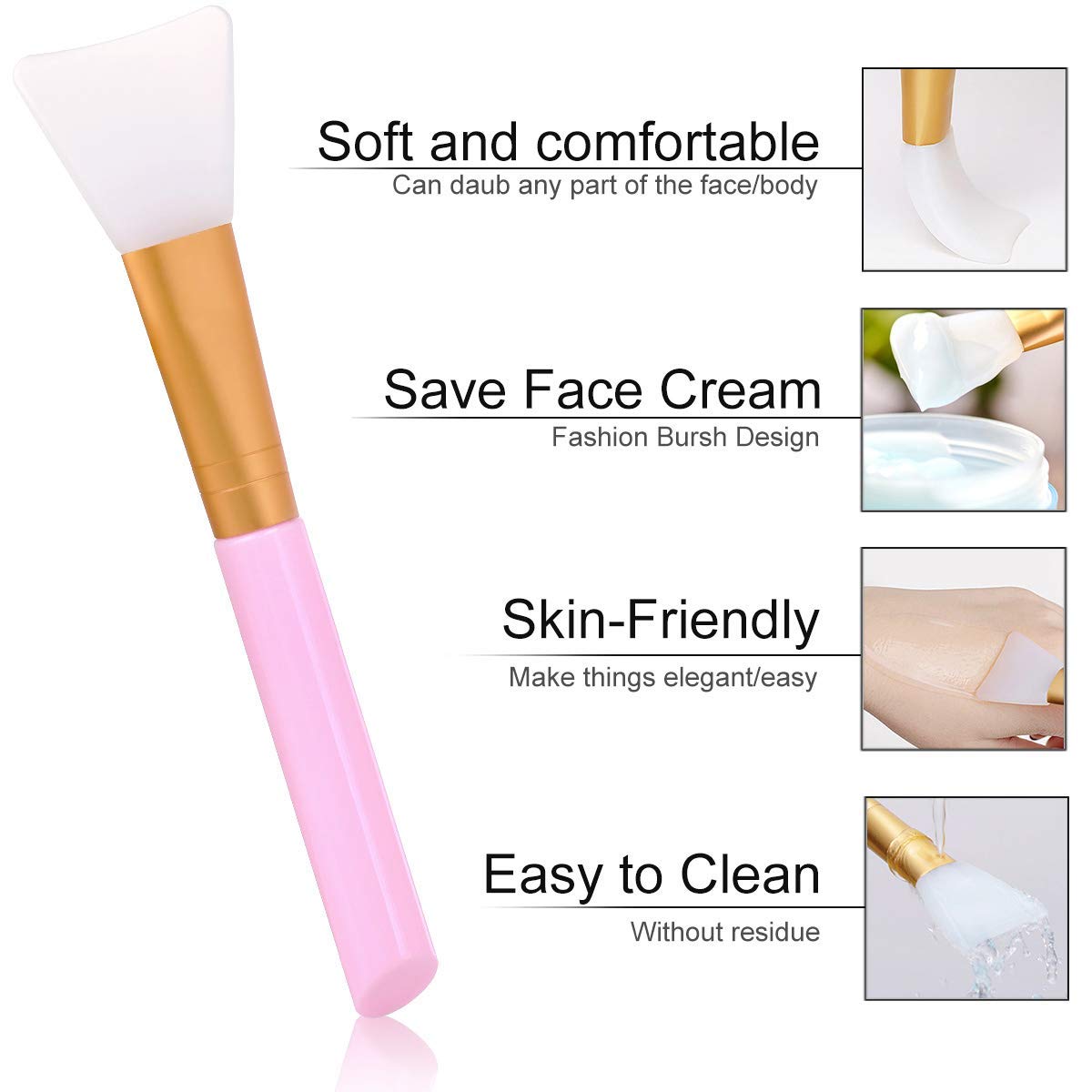 Getmecraft 2 Pack Silicone Face Mask Brush - Soft Hairless Facial Mud & Lotion Applicator Tool for Spa, Skincare & Makeup Application - Perfect for At-Home Beauty Routine & Professional Use