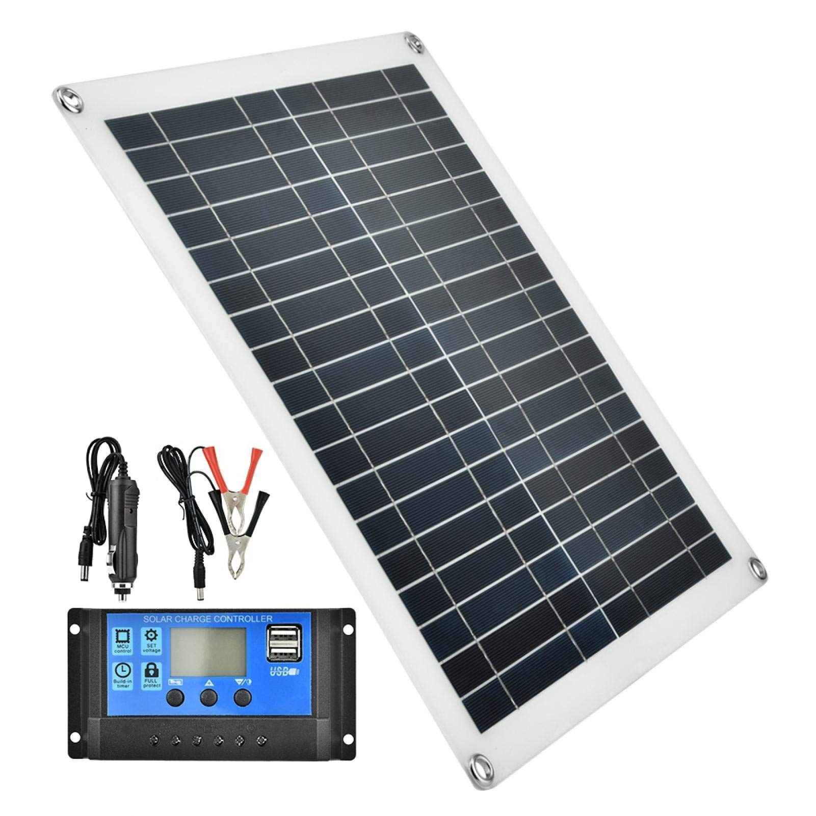 CHICIRIS 20W Flexible Solar Panel Controller for Car Batteries - Polycrystalline Solar Charger for Automobiles, RVs, Boats & Off-Grid Power