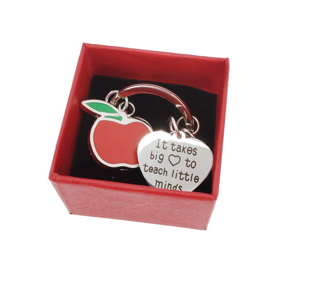 **Best Teacher Appreciation Gifts for Women & Men – Heart & Apple Keychain – Bulk Funny Teacher Keyrings for Teacher’s Day, Birthday, Graduation, Valentine’s Day & Christmas – Perfect for Preschool Educators & Thank You Gifts**