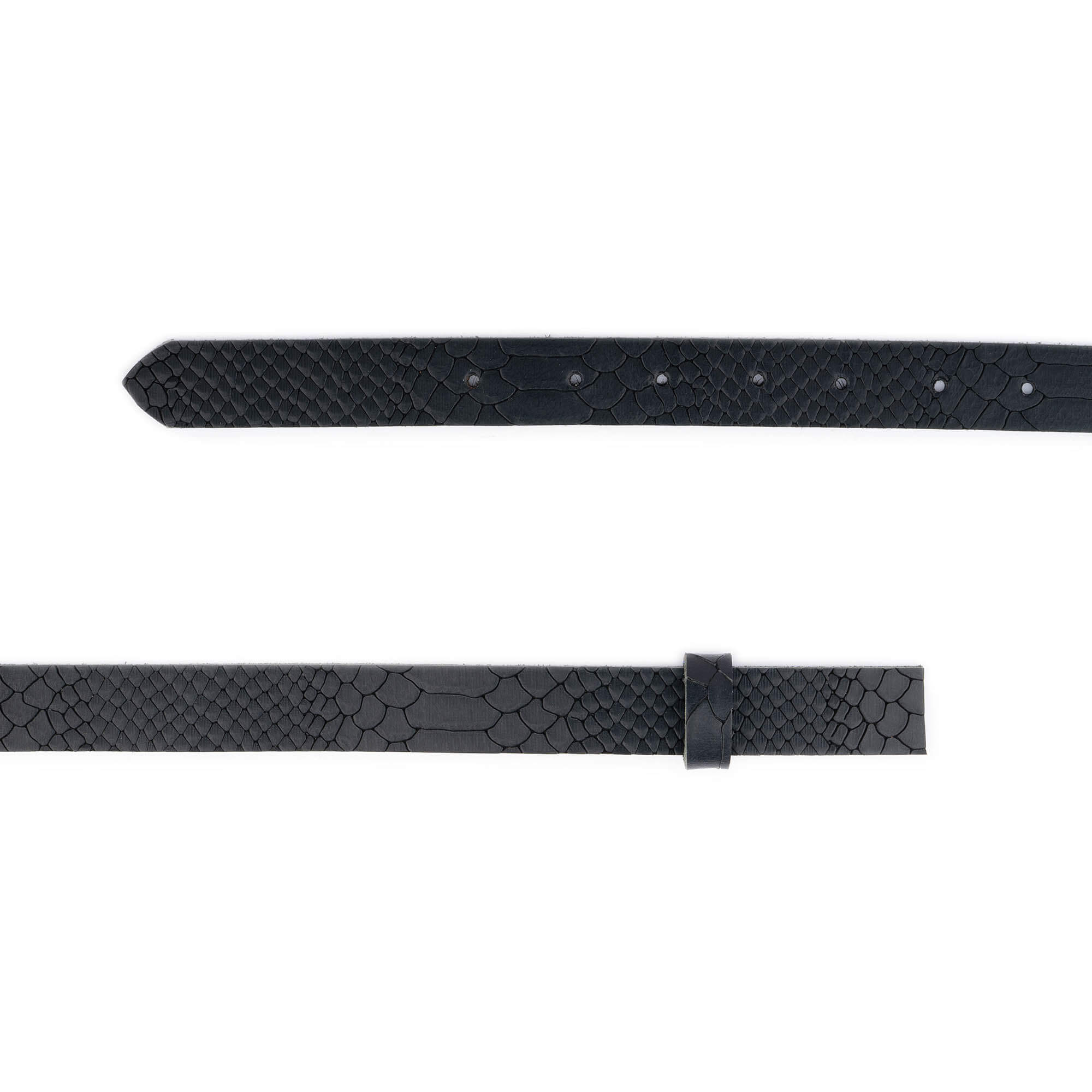 2.5 cm Black Snake Embossed Leather Belt Strap - Replacement for Versace Buckles - Stylish Accessory for Men & Women | Perfect for Casual, Office & Formal Outfits