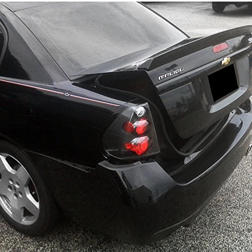 Spec-D Tuning Black Housing Clear Lens Tail Lights for 2004-2007 Chevy Malibu (Excluding Maxx) - Left & Right Pair Assembly - Upgrade Your Car's Rear Style & Visibility for Night Driving & Custom Looks