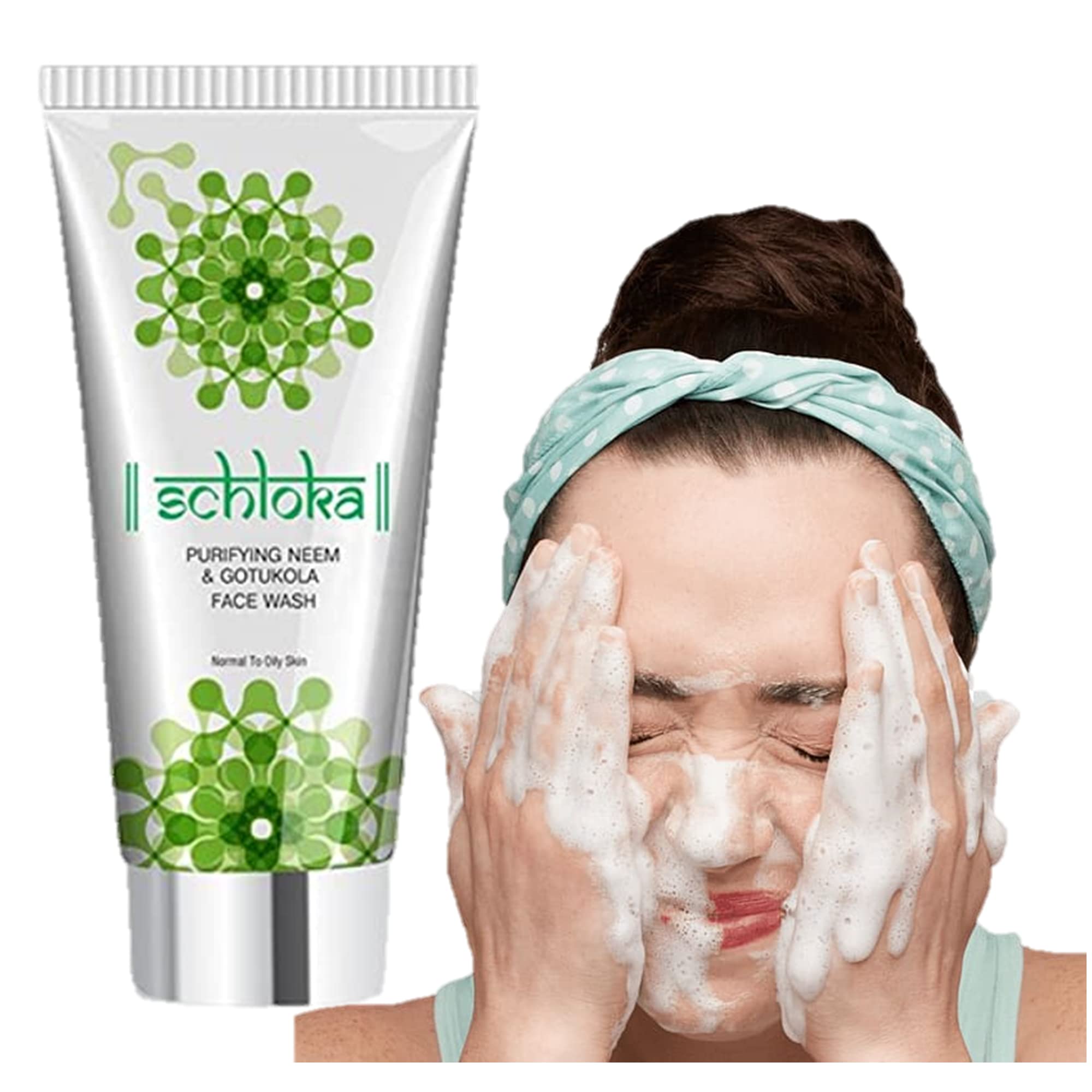 Schloka Purifying Neem & Gotukola Face Wash for Normal to Oily Skin - 60ml | Deep Cleansing & Oil Control | Perfect for Daily Skincare Routine & Acne-Prone Skin