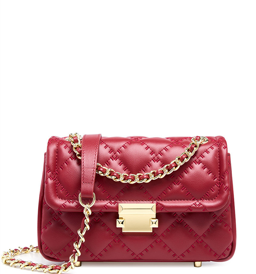 Quilted Leather Crossbody Bag with Chain Strap - Stylish & Durable for Women | Perfect for Parties, Dating & Daily Use