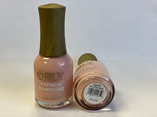 Orly French Manicure Silk Stockings Nail Polish - 0.6 fl oz (18ml) - Classic Nude Pink & White Tips - Salon-Quality Longwear Nail Lacquer for Professional & At-Home Manicures - Perfect for Weddings, Parties & Everyday Wear