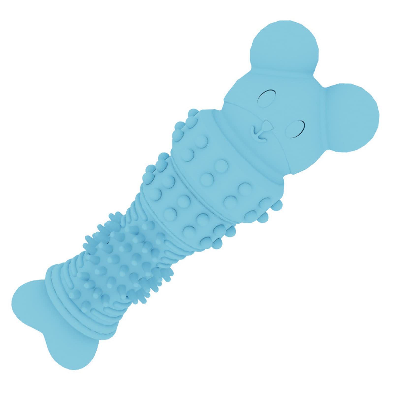 Durable Cartoon Bear Bone Dog Chew Toy for Teeth Cleaning - Tough Molar Stick for Dogs & Cats - Light Sky Blue - Perfect for Puppy Teething & Dental Care
