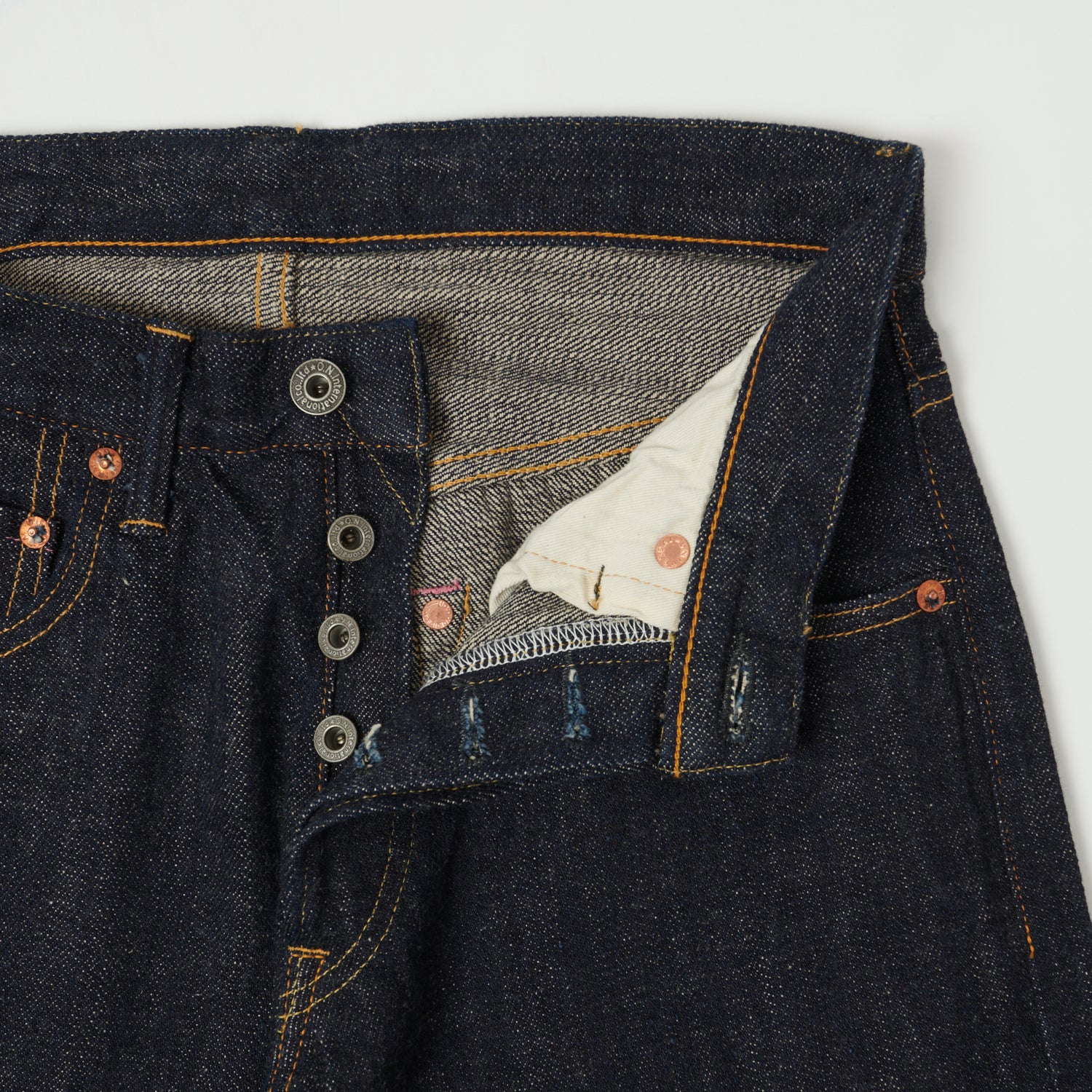 ONI 689 Kiraku II 12oz Natural Indigo Slim Tapered Jeans - One Wash Denim Pants for Men | Perfect for Casual Wear & Everyday Outfits