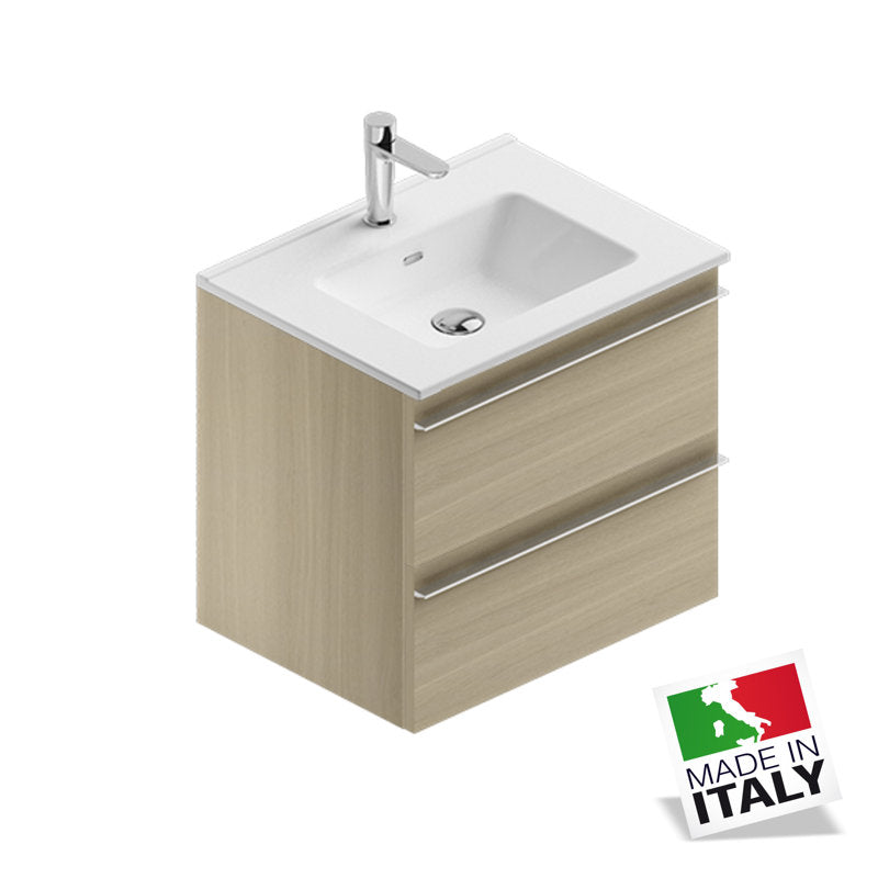 Berloni Modern Bathroom Vanity Cabinet with Sink - Elegant Storage Solution for Small Spaces, Perfect for Bathroom & Powder Room Remodeling