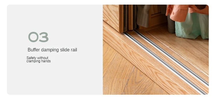 Solid Oak Wood Sliding Door Wardrobe Closet - Modern & Durable Storage for Bedroom, Living Room, or Walk-In Closet Organization