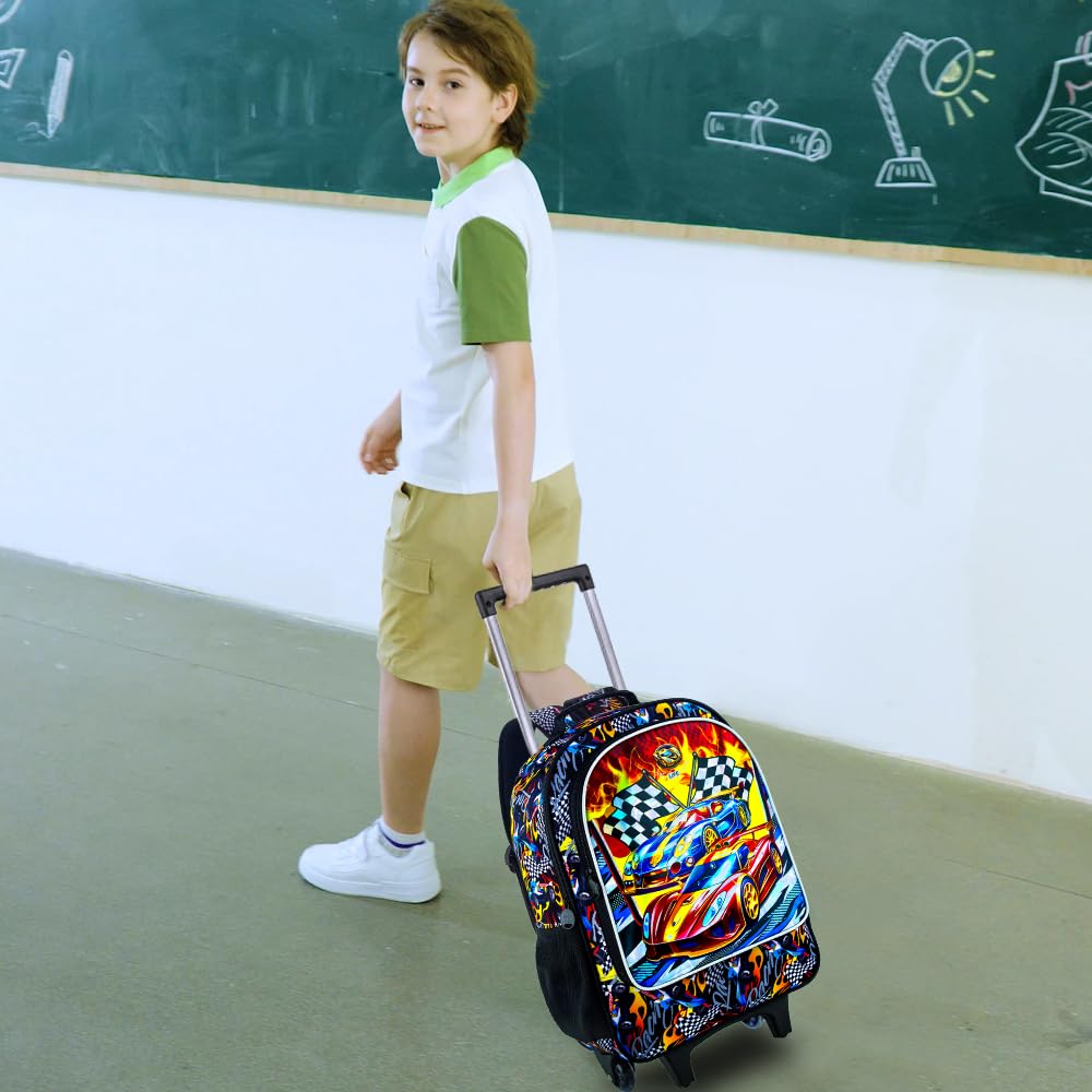 3PCS Rolling Backpack for Kids - Wheeled School Bookbag with Lunch Box for Boys & Girls | Durable Backpacks with Wheels for Elementary Students | Perfect for School, Travel & Daily Use