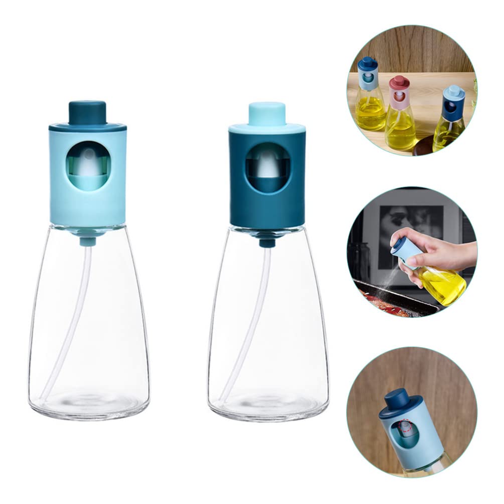 LIFKOME 2-Pack Olive Oil Spray Bottles - BPA-Free Oil Dispenser for Cooking, Roasting, BBQ & Baking | Perfect for Kitchen, Grilling & Salad Dressing (PP/Glass)