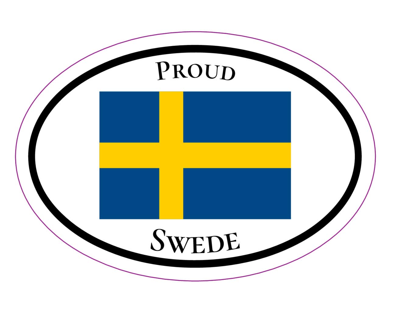 Oval Proud Swede Vinyl Decal - Swedish Flag Bumper Sticker - Waterproof Sweden Car Decal for Cars, Laptops & Windows - Show Your Swedish Pride Anywhere