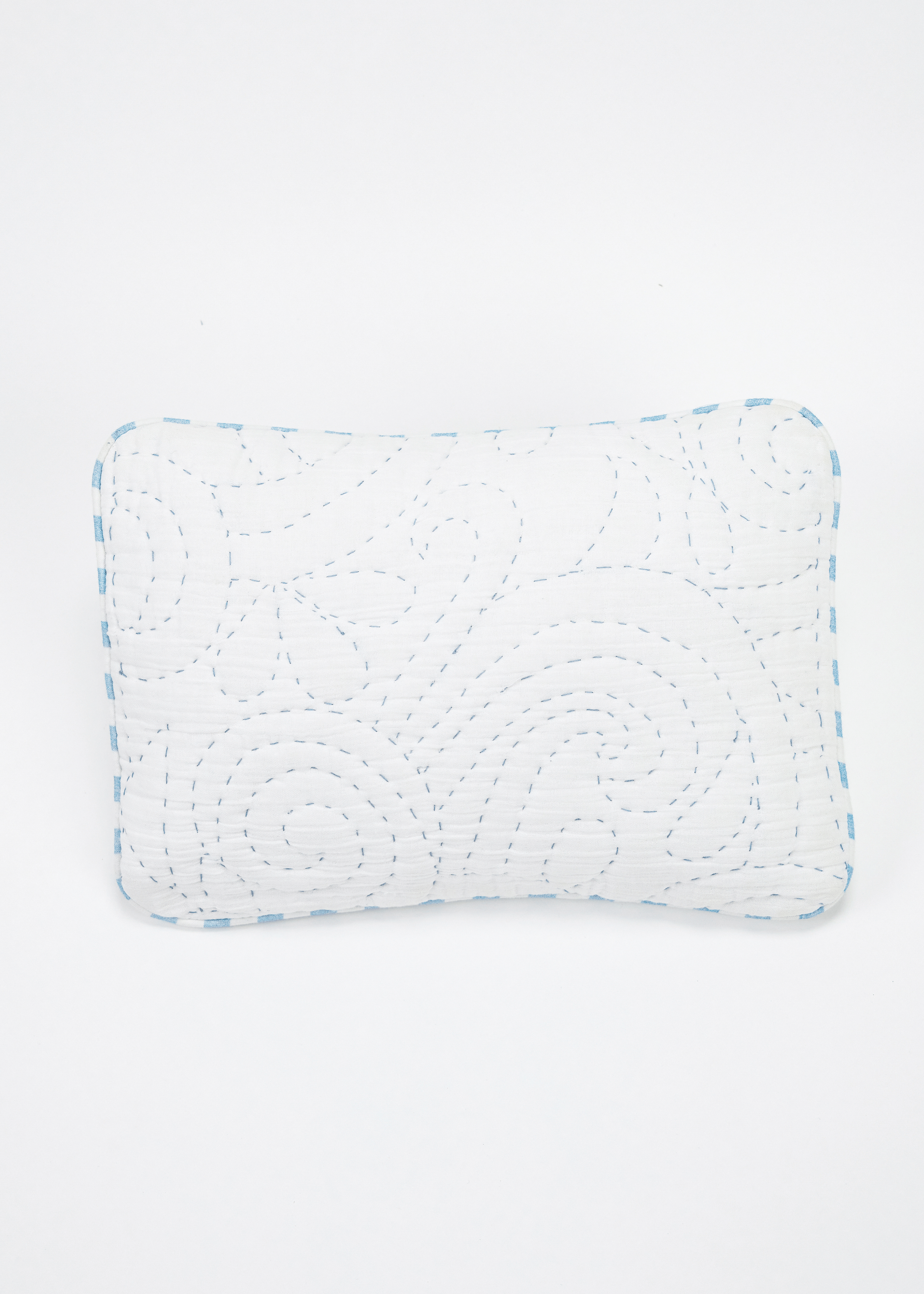 Premium Organic Cotton Heirloom Blue Baby Pillow - Soft & Safe for Newborns, Infants & Toddlers - Perfect for Nursery, Crib, Stroller & Travel Use