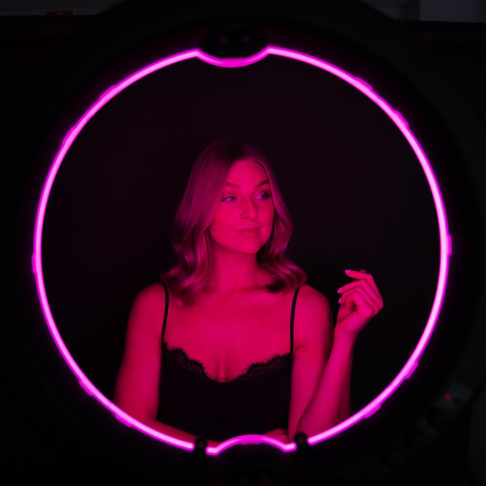 19 LED RGB Rainbow Ring Light with Remote - Adjustable Brightness & Colors for Makeup, YouTube Videos, TikTok Live Streaming & Photography