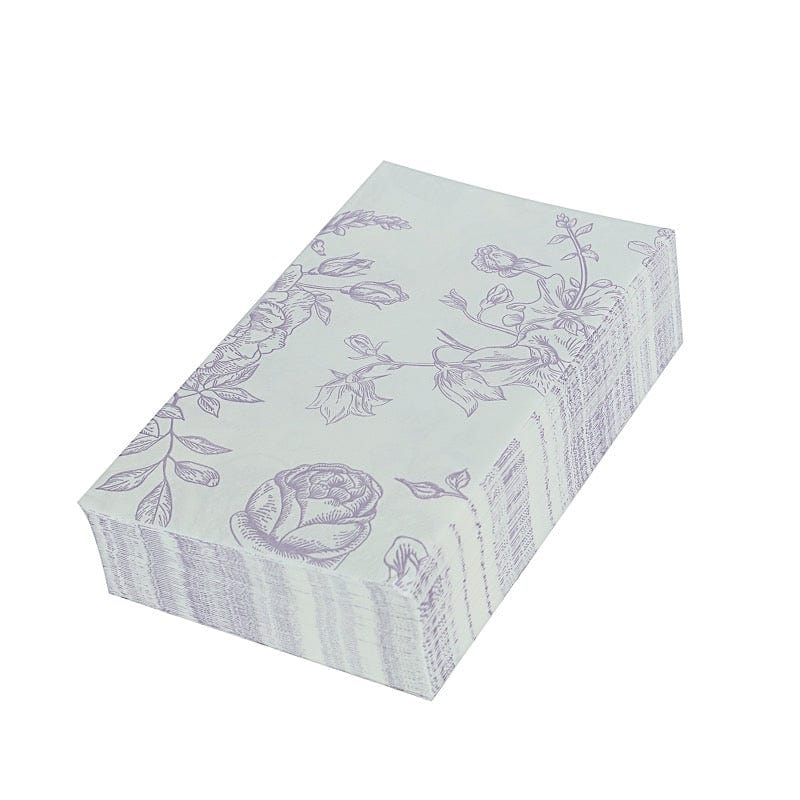 50-Pack Premium 2-Ply French Toile Floral Paper Dinner Napkins - Elegant Table Setting for Weddings, Parties & Fine Dining
