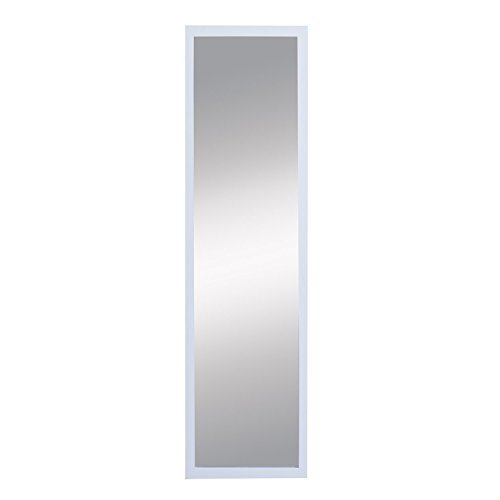 White Wall Mounted Dressing Mirror 14x48 Inch - Home Decor & Bedroom Use