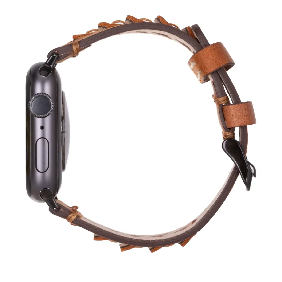 Premium Camel Brown Leather Sport Band for Apple Watch - Durable & Stylish Strap for Workouts & Everyday Use